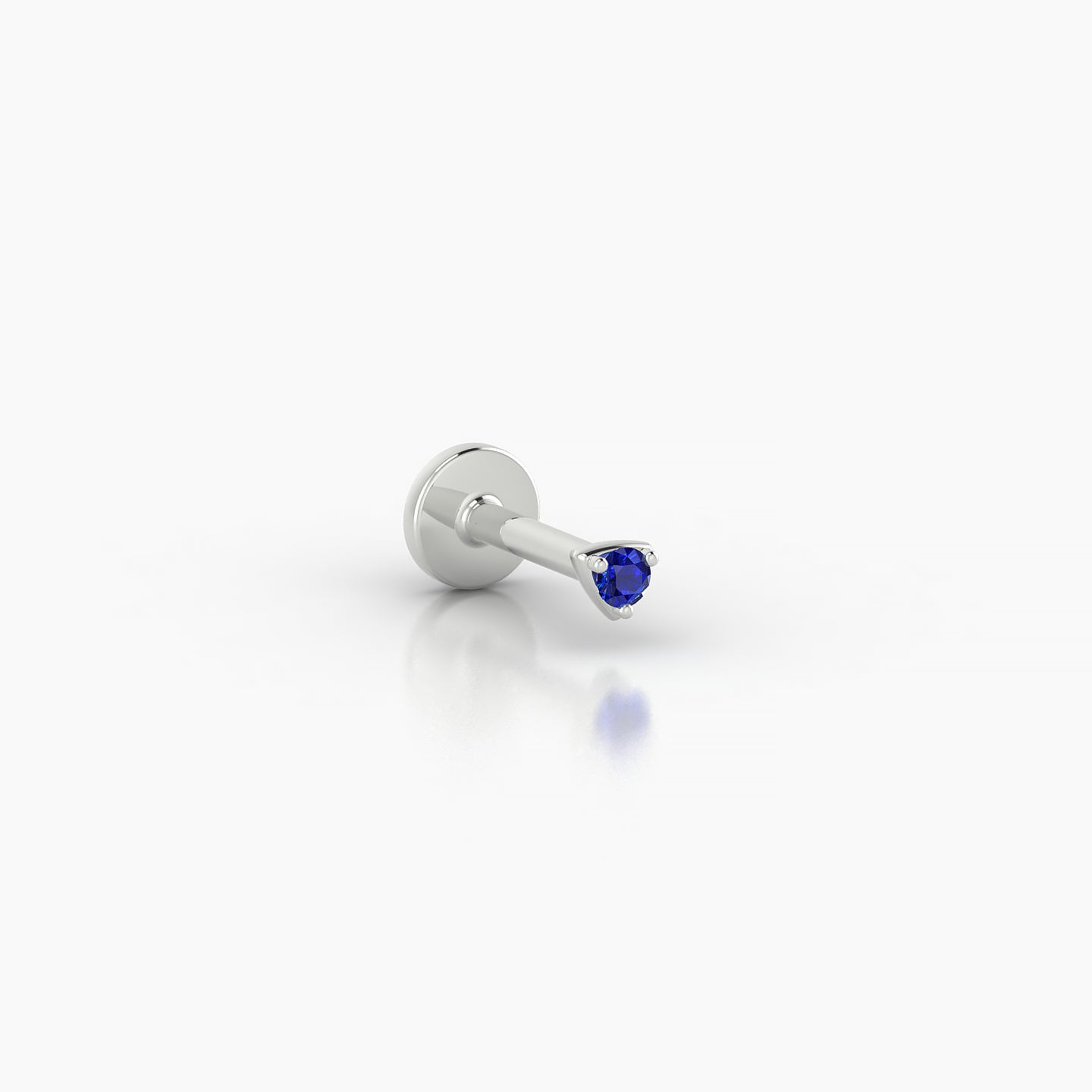 Leda | 18k White Gold 5 mm 2 mm Round Sapphire Nostril Piercing