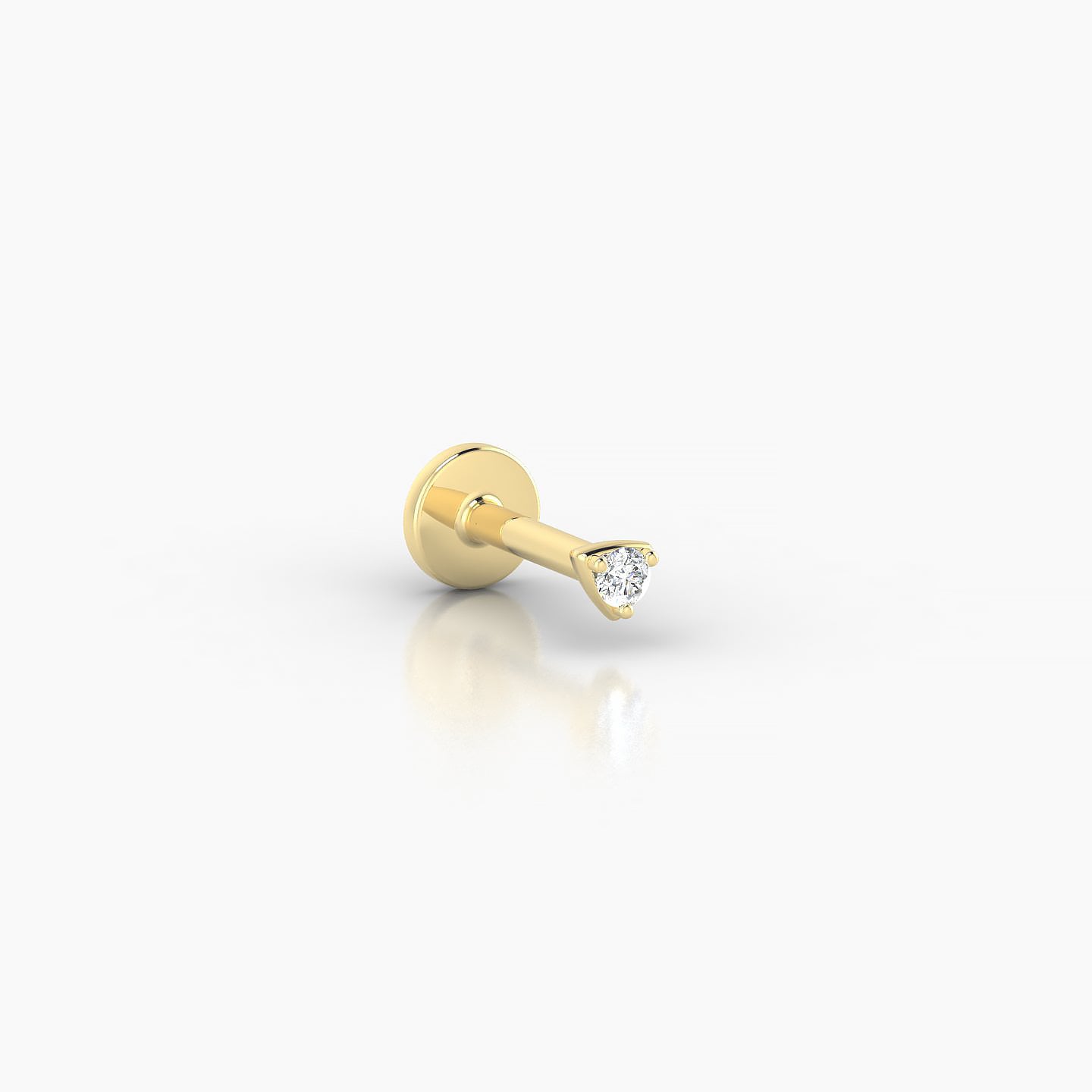 Leda | 18k Yellow Gold 2 mm 5 mm Round Diamond Nostril Piercing