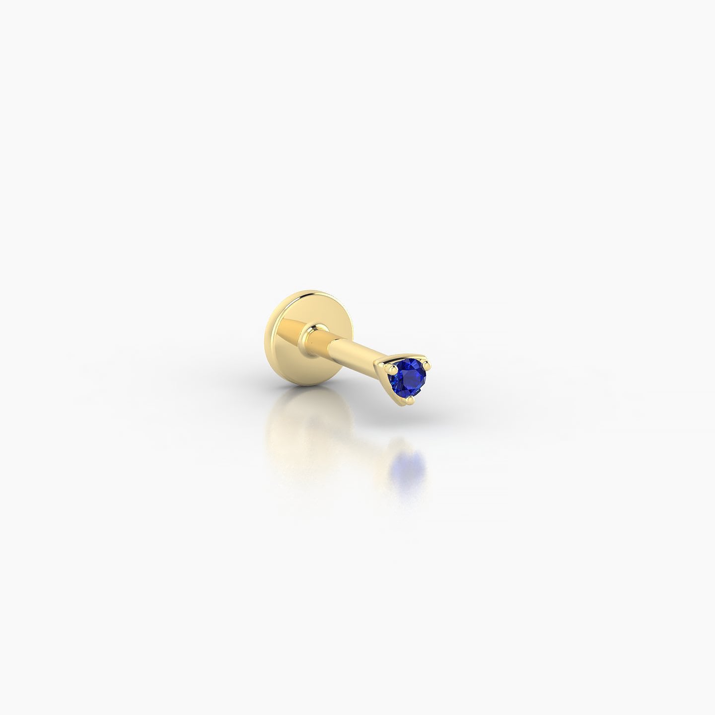 Leda | 18k Yellow Gold 5 mm 2 mm Round Sapphire Nostril Piercing