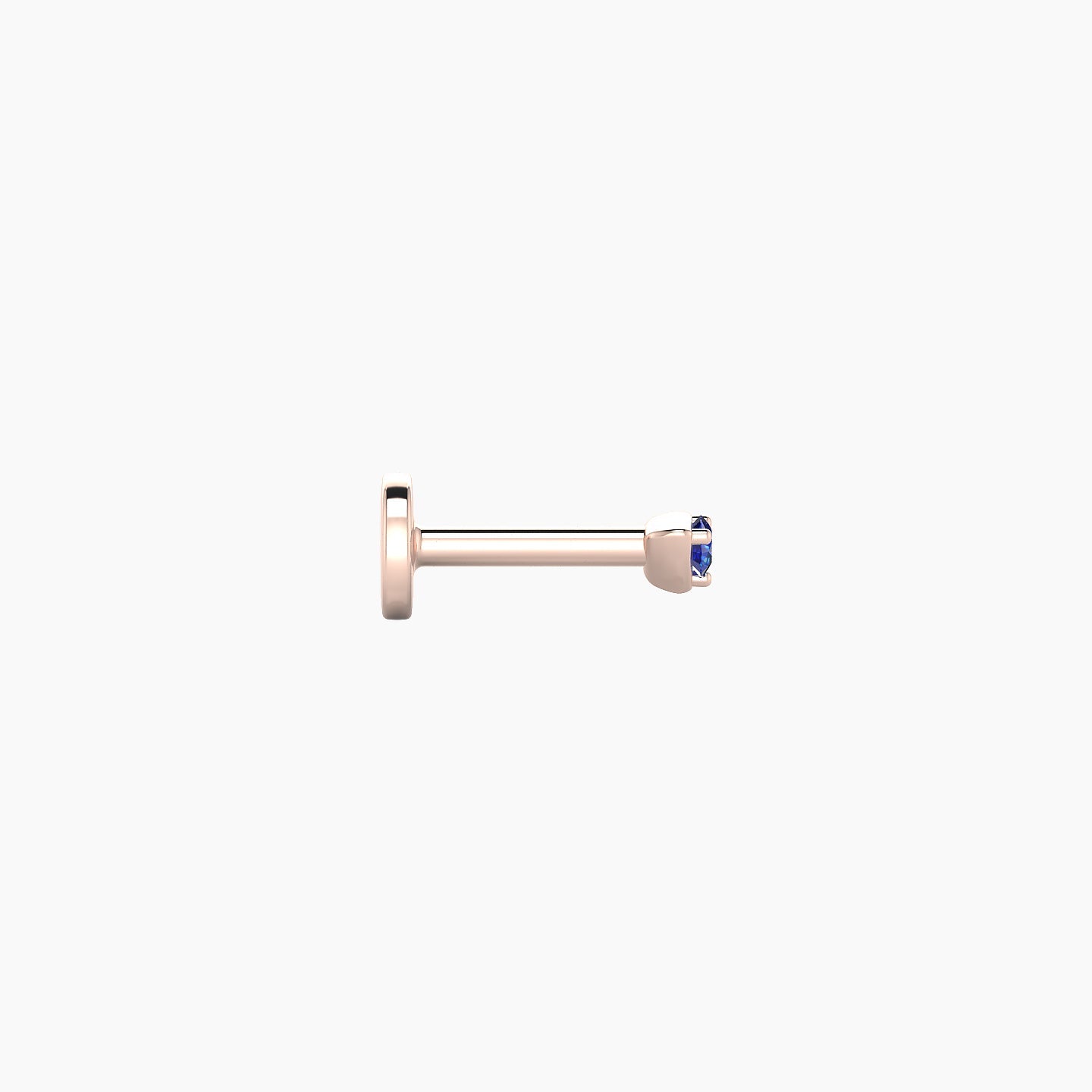 Leda | 18k Rose Gold 5 mm 2 mm Round Sapphire Nostril Piercing