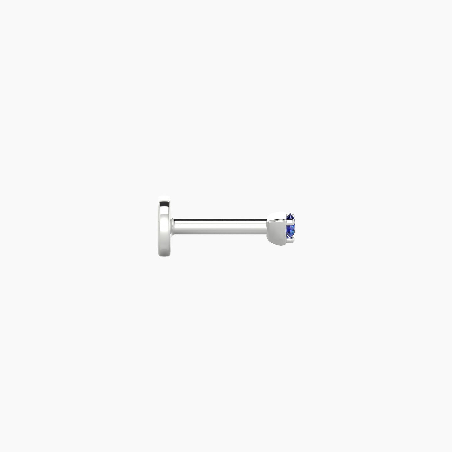 Leda | 18k White Gold 5 mm 2 mm Round Sapphire Nostril Piercing