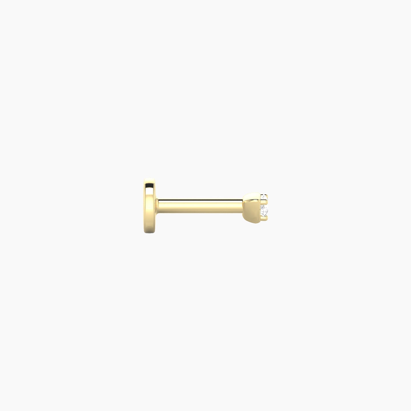 Leda | 18k Yellow Gold 2 mm 5 mm Round Diamond Nostril Piercing