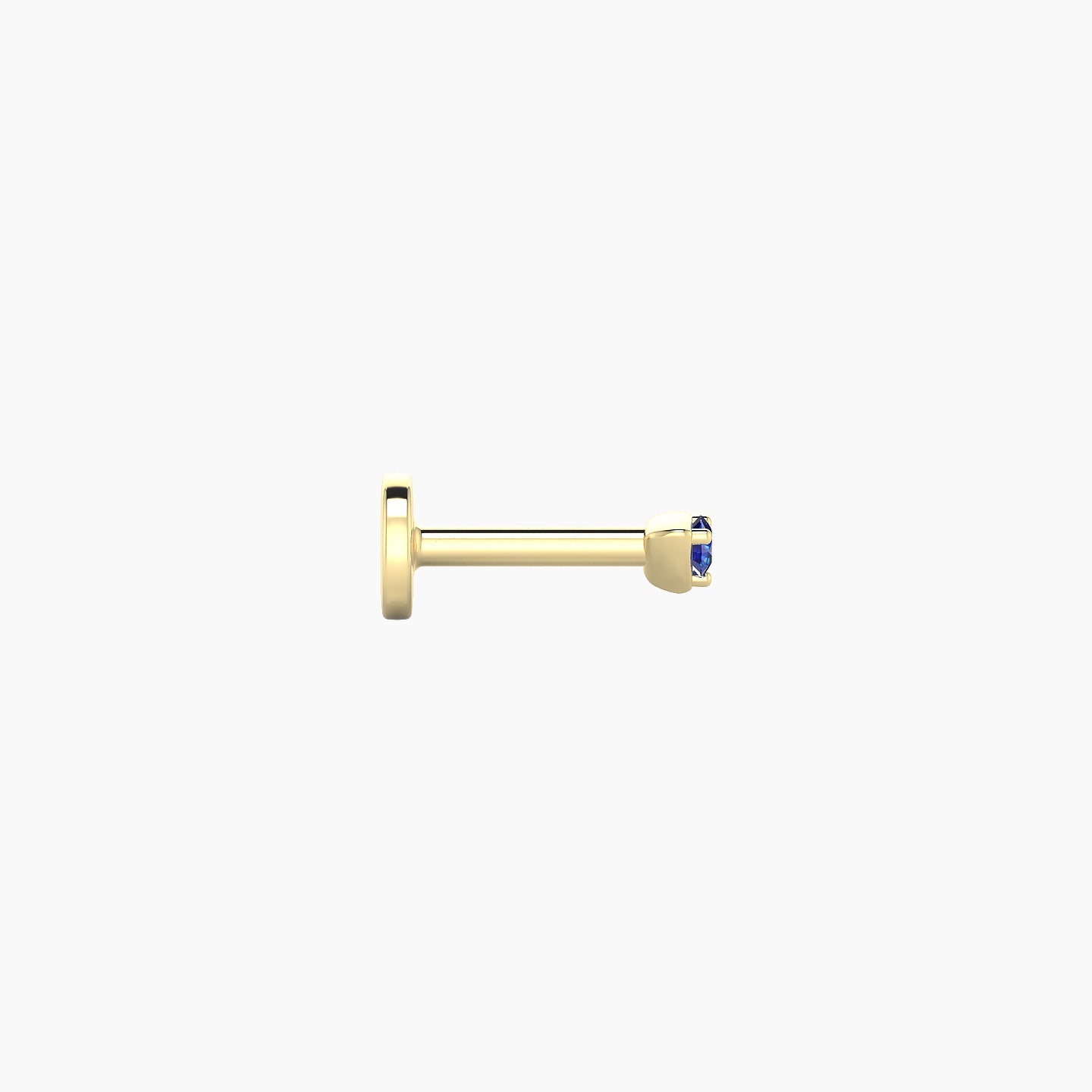 Leda | 18k Yellow Gold 5 mm 2 mm Round Sapphire Nostril Piercing