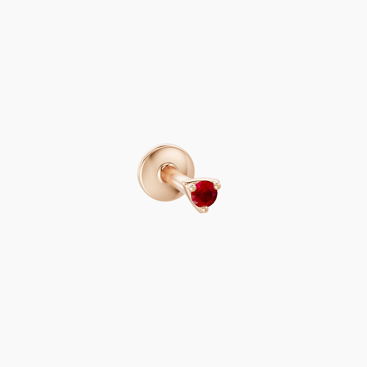 Leda | 18k Rose Gold 5 mm 2 mm Round Ruby Piercing