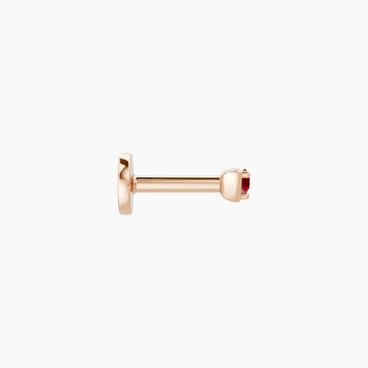 Leda | 18k Rose Gold 5 mm 2 mm Round Ruby Piercing