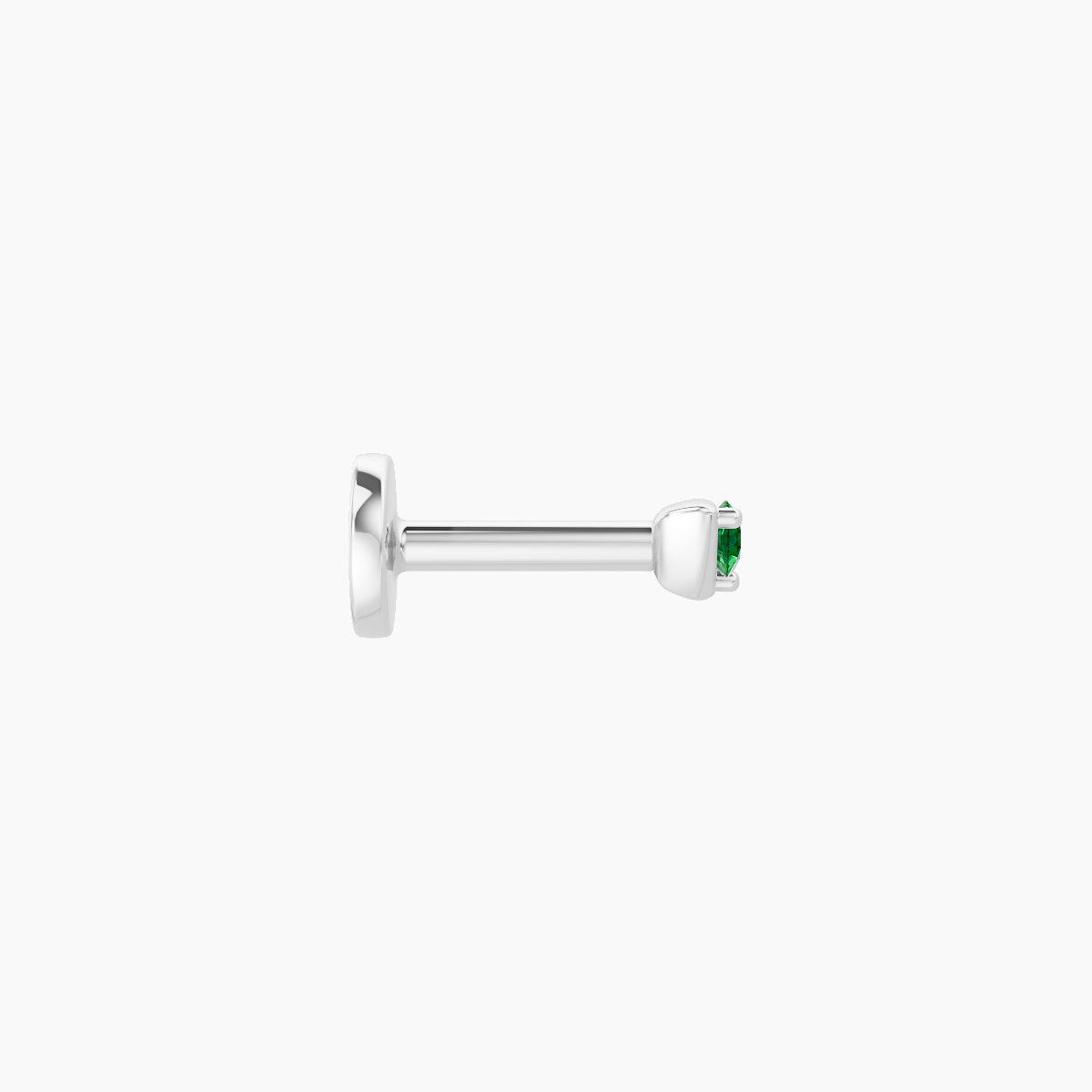 Leda | 18k White Gold 5 mm 2 mm Round Emerald Piercing