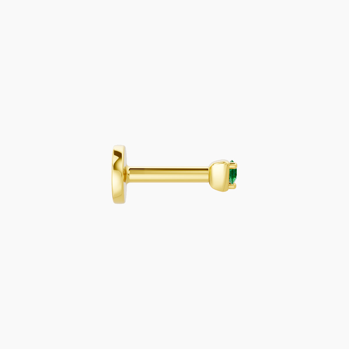 Leda | 18k Yellow Gold 5 mm 2 mm Round Emerald Piercing