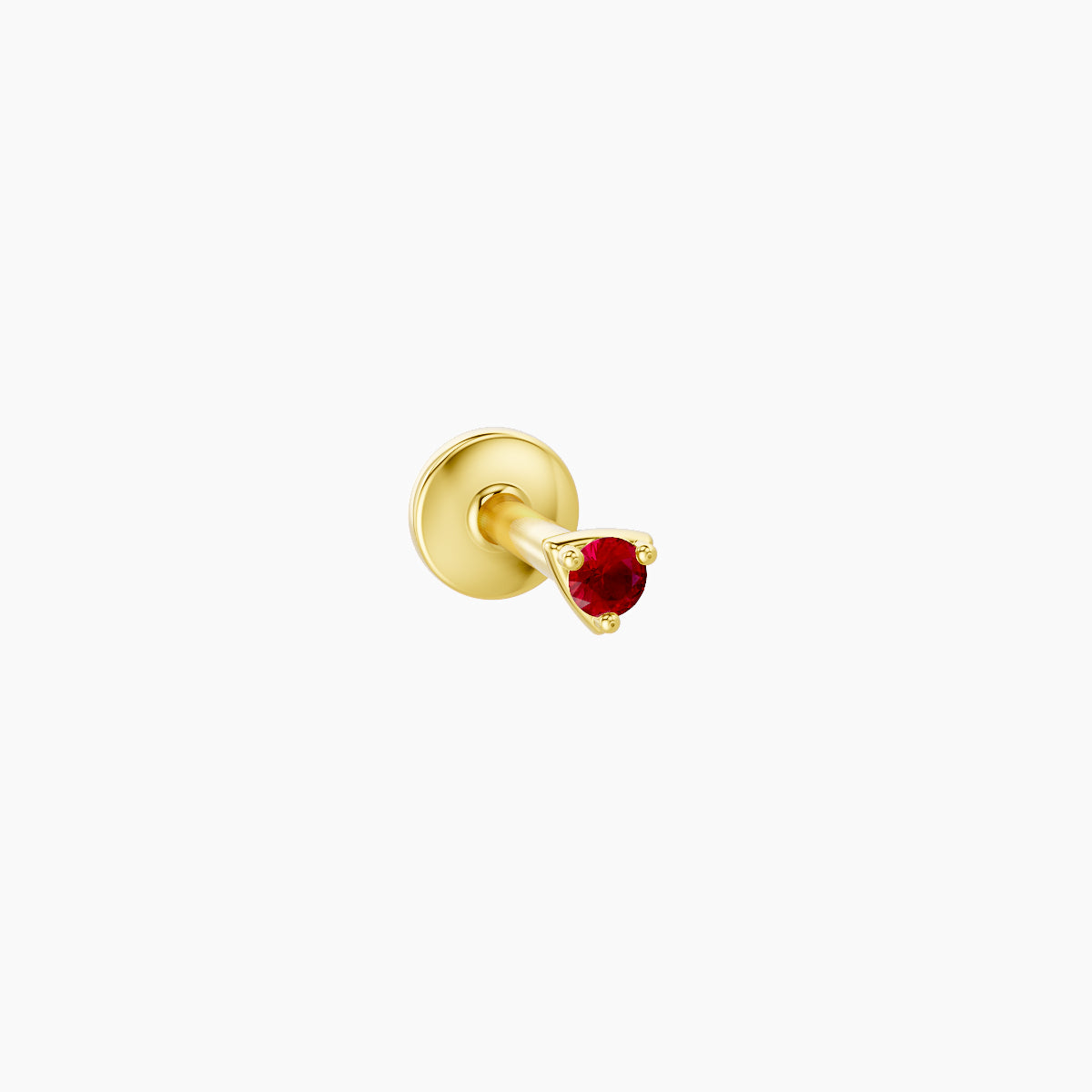 Leda | 18k Yellow Gold 5 mm 2 mm Round Ruby Piercing