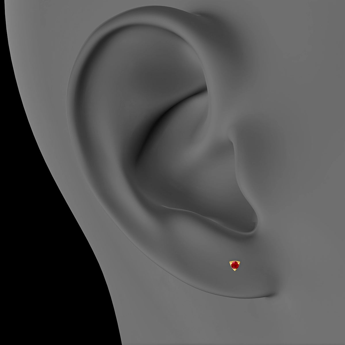 Leda | 18k Yellow Gold 5 mm 2 mm Round Ruby Piercing
