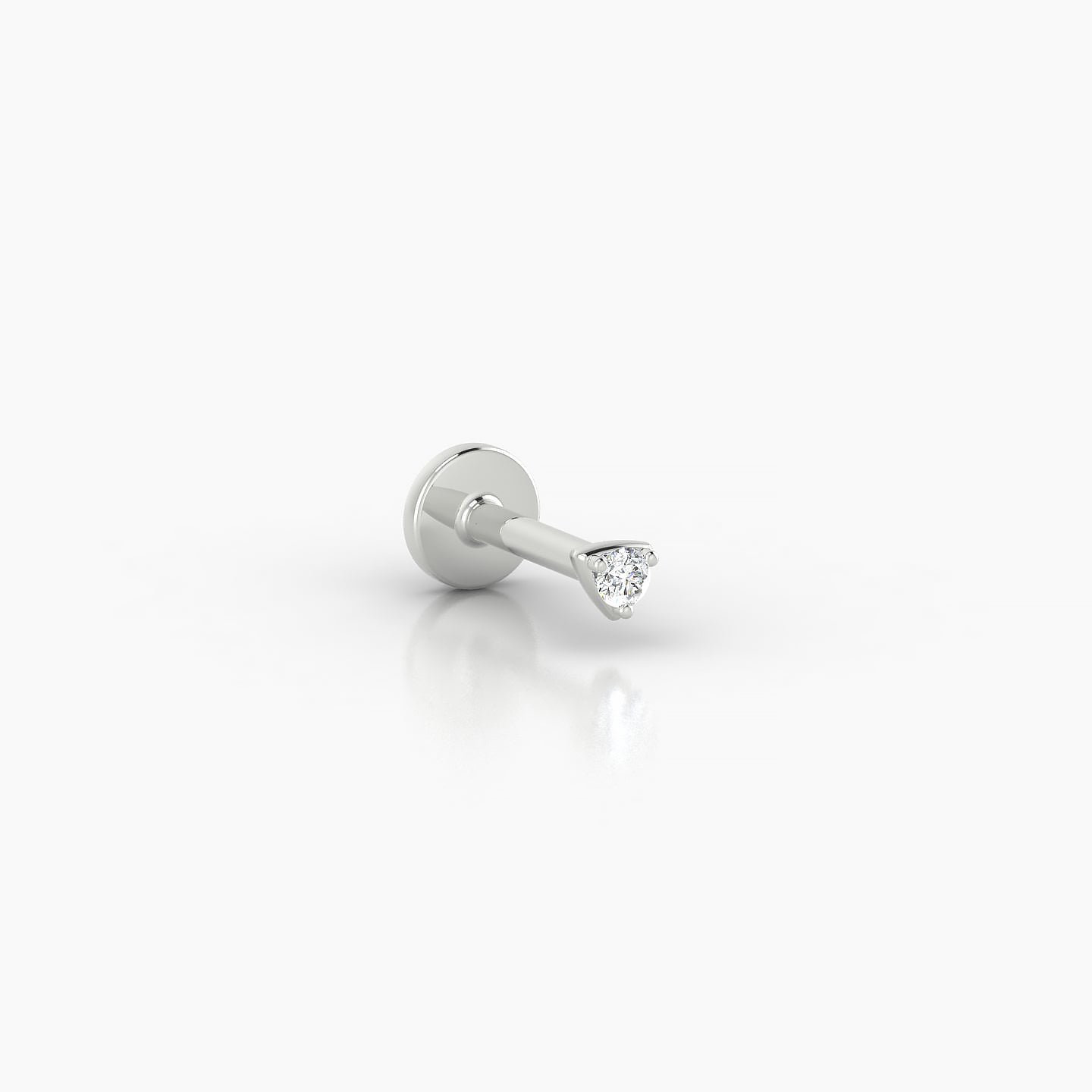 Leda | 18k White Gold 2 mm 5 mm Round Diamond Piercing