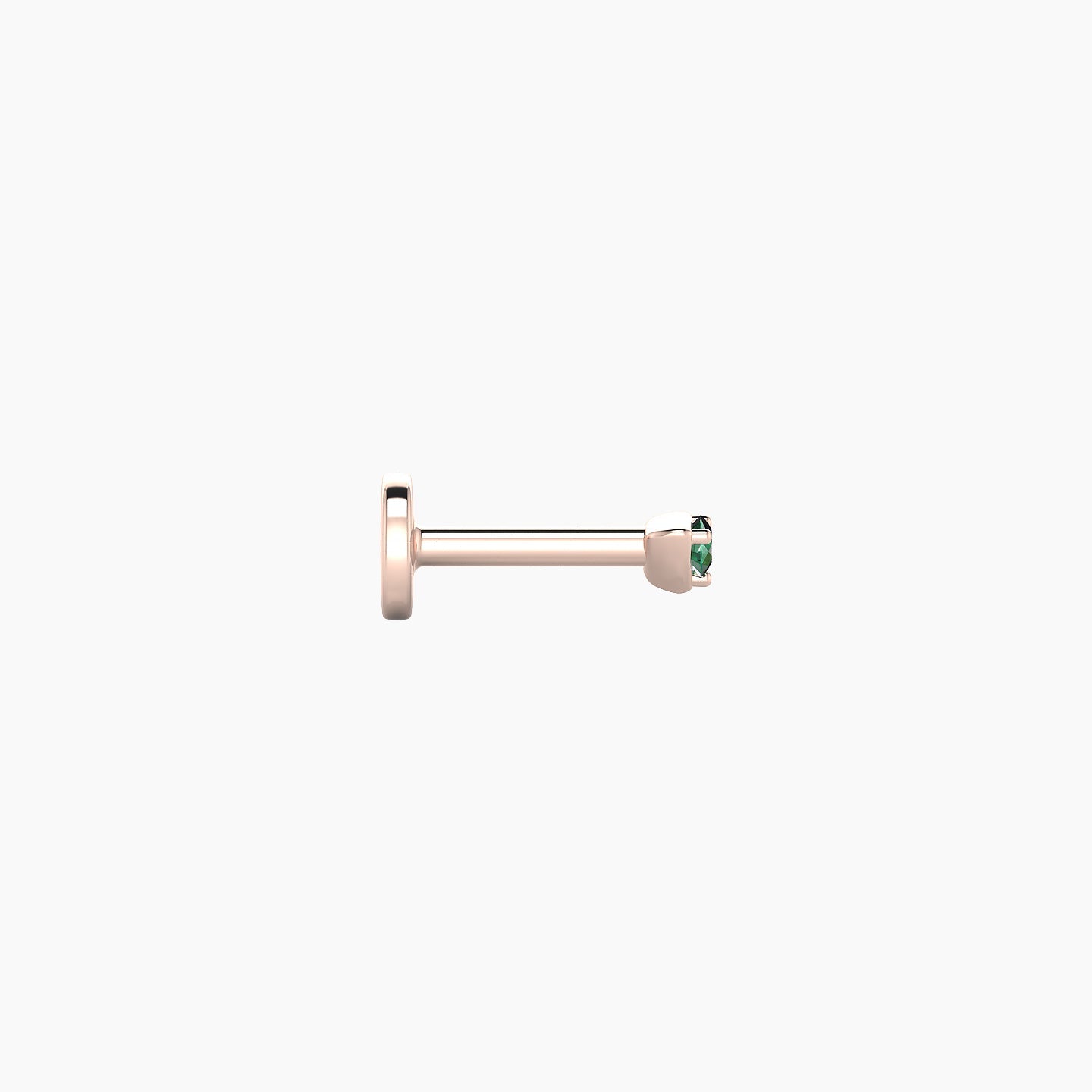 Leda | 18k Rose Gold 5 mm 2 mm Round Emerald Piercing