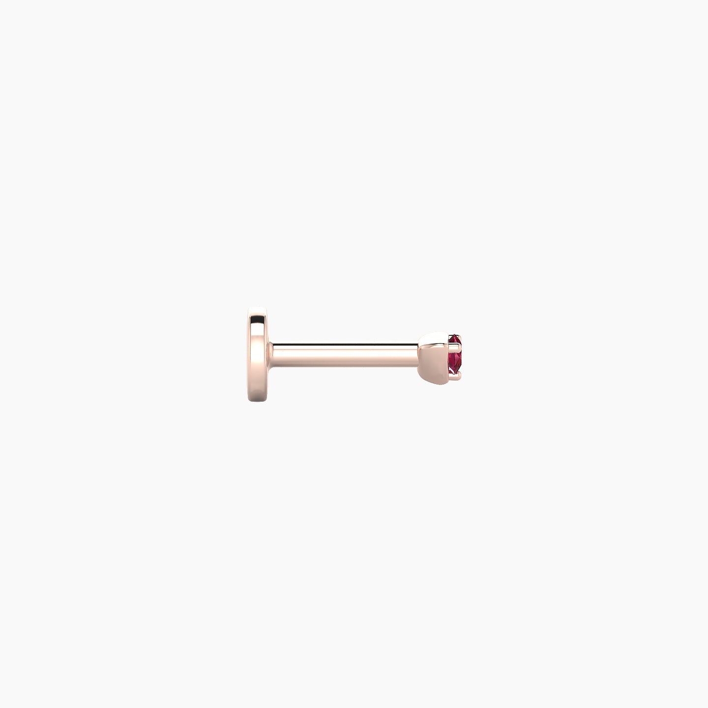 Leda | 18k Rose Gold 5 mm 2 mm Round Ruby Piercing