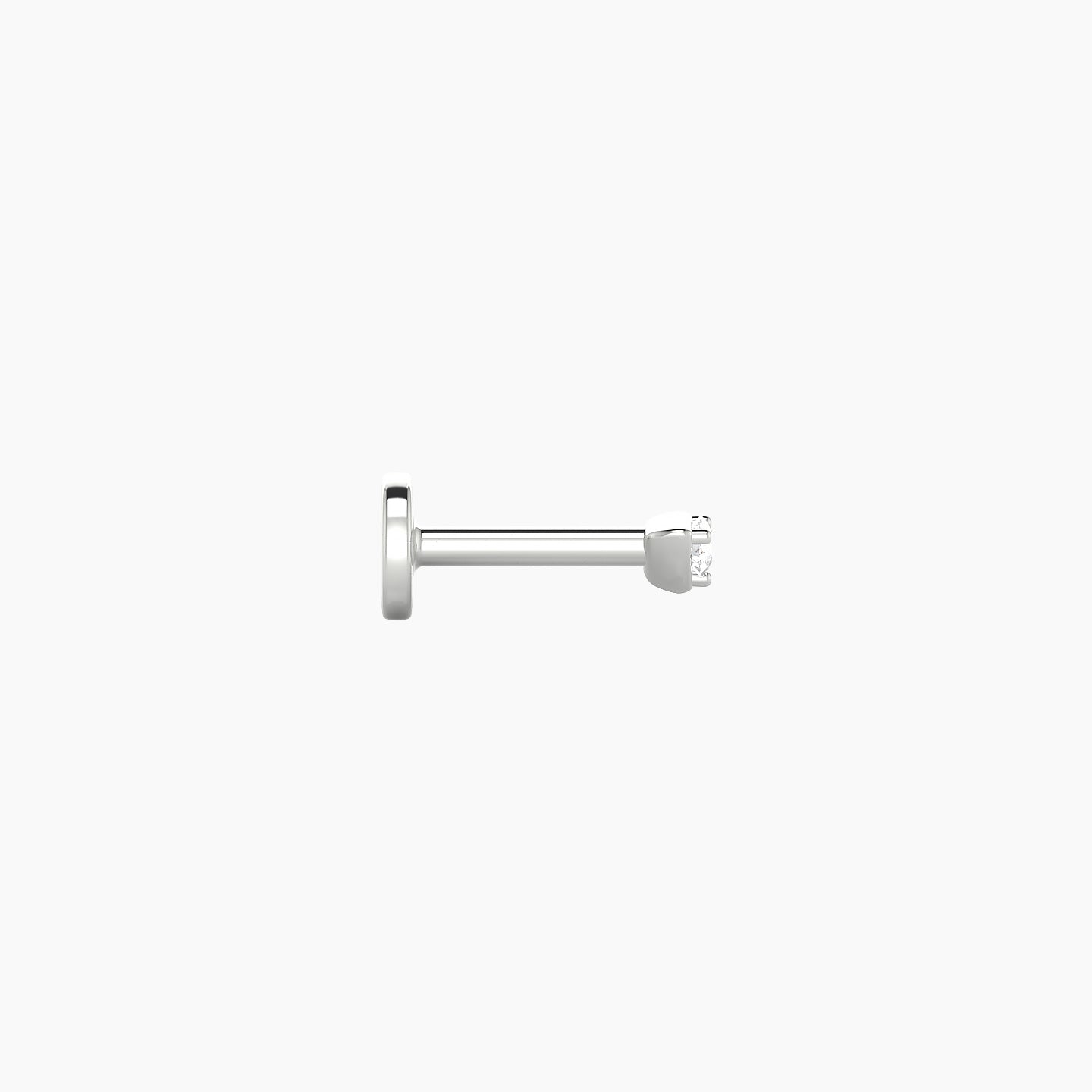 Leda | 18k White Gold 2 mm 5 mm Round Diamond Piercing