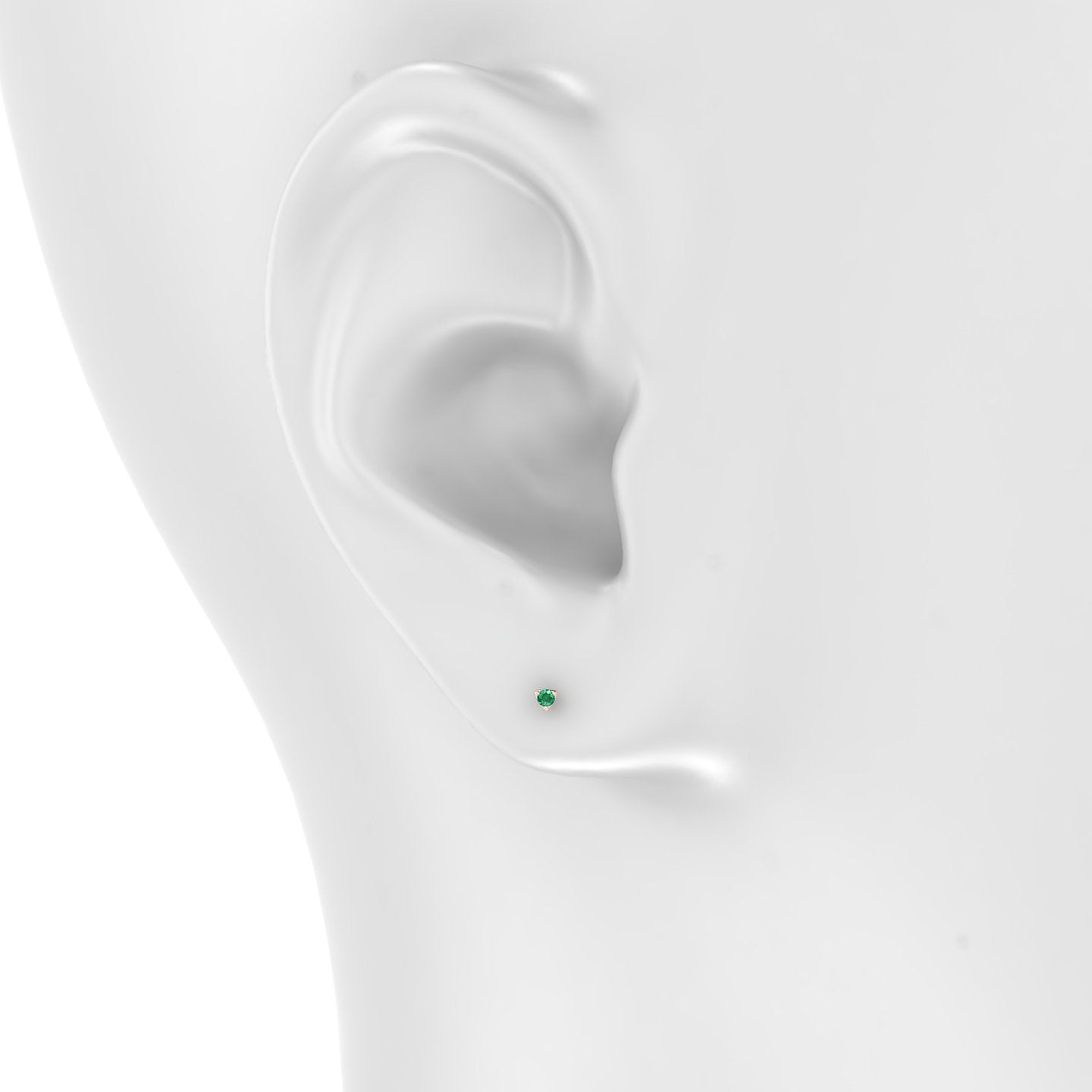 Leda | 18k Rose Gold 5 mm 2 mm Round Emerald Piercing