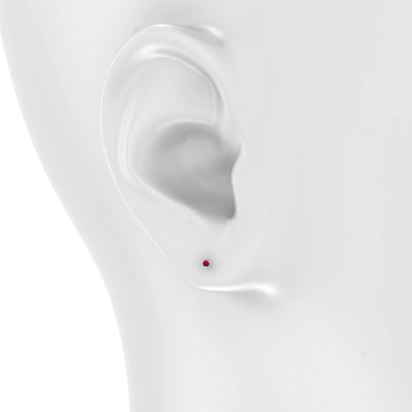Leda | 18k White Gold 5 mm 2 mm Round Ruby Piercing