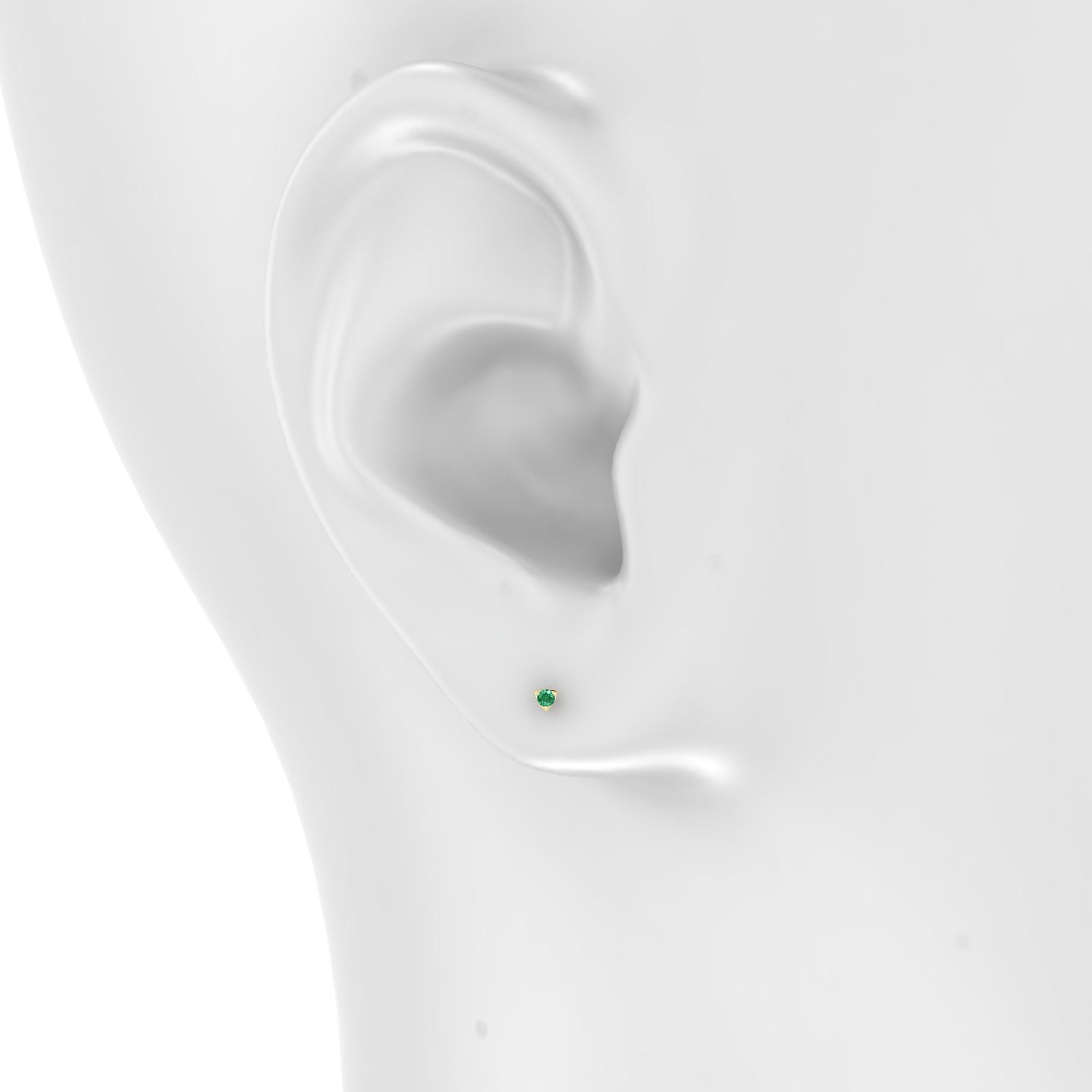 Leda | 18k Yellow Gold 5 mm 2 mm Round Emerald Piercing