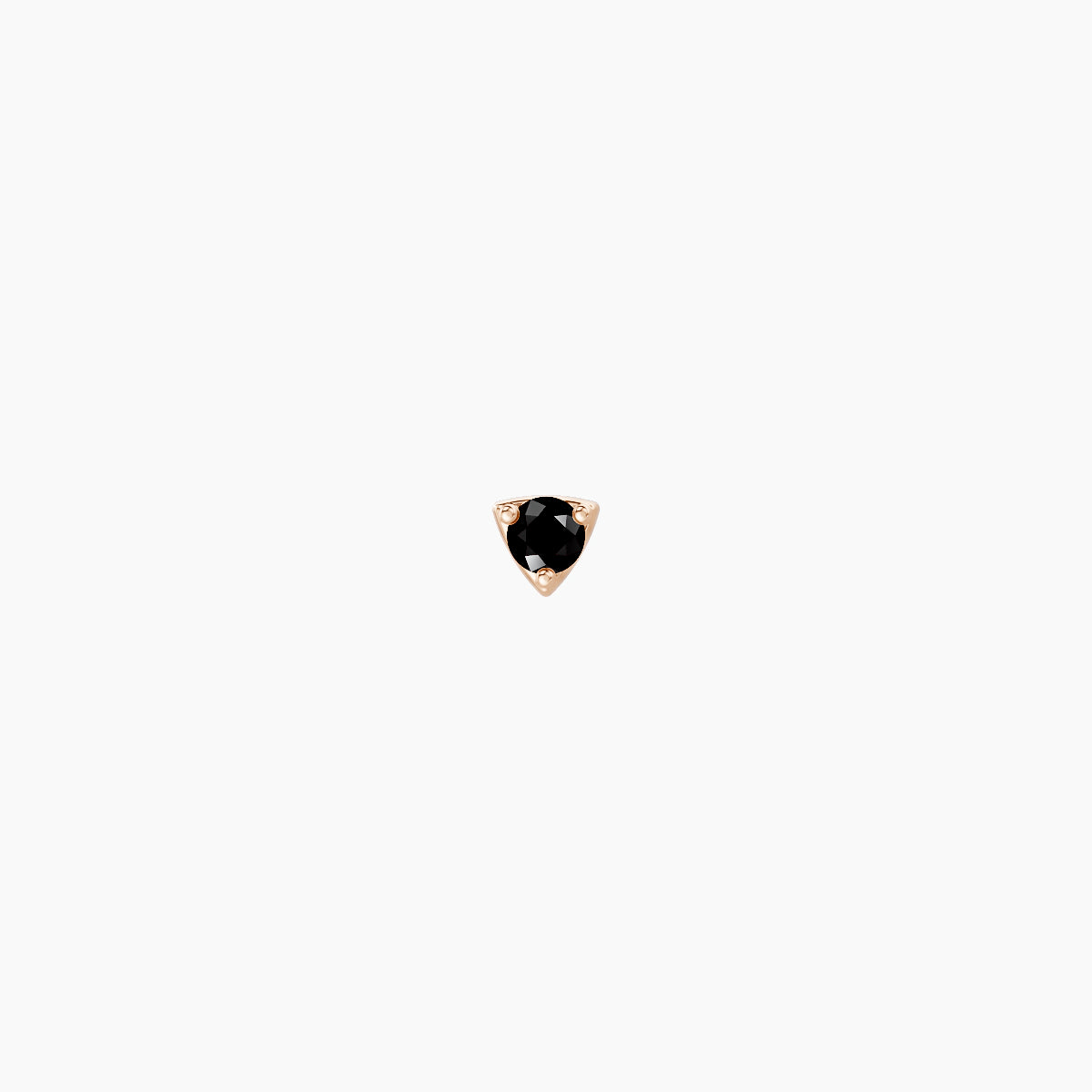 Leda | 18k Rose Gold 6.5 mm 2 mm Round Black Diamond Nose Piercing