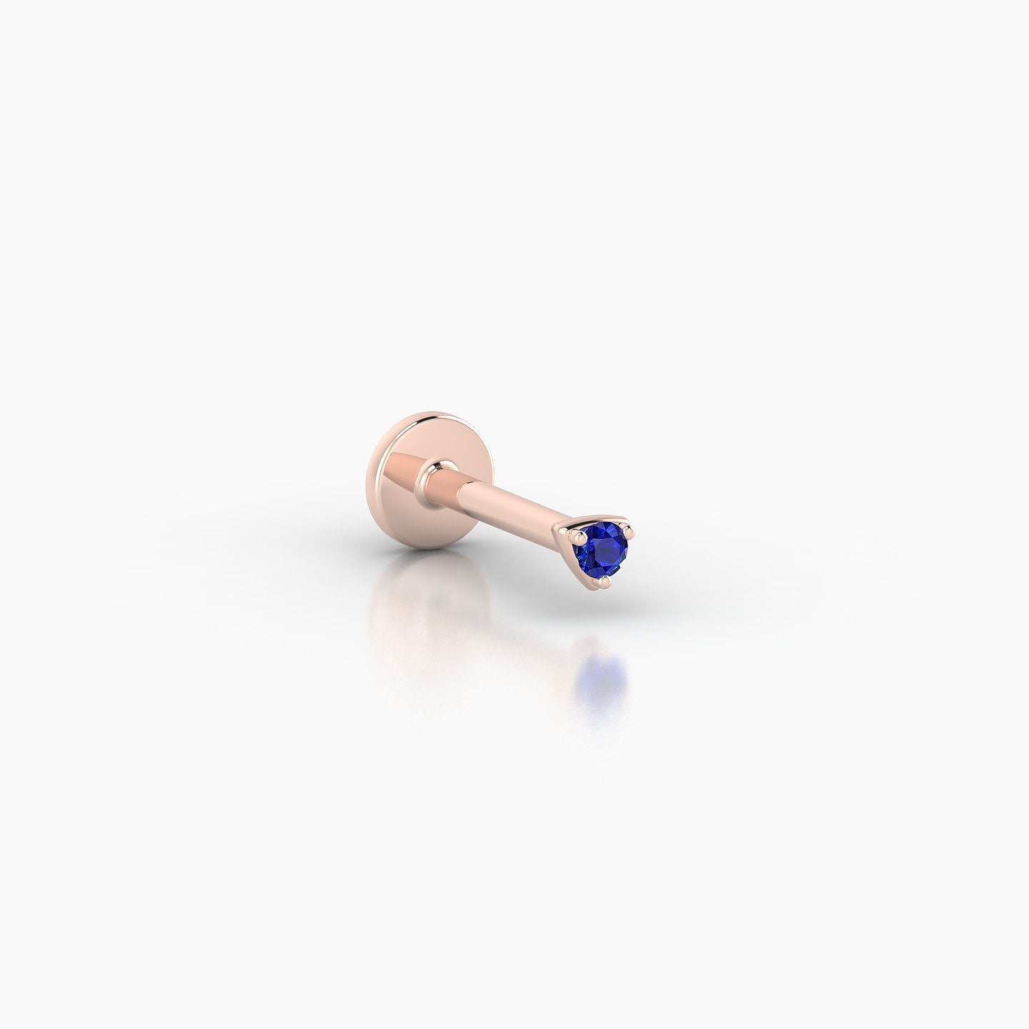 Leda | 18k Rose Gold 6.5 mm 2 mm Round Sapphire Nostril Piercing