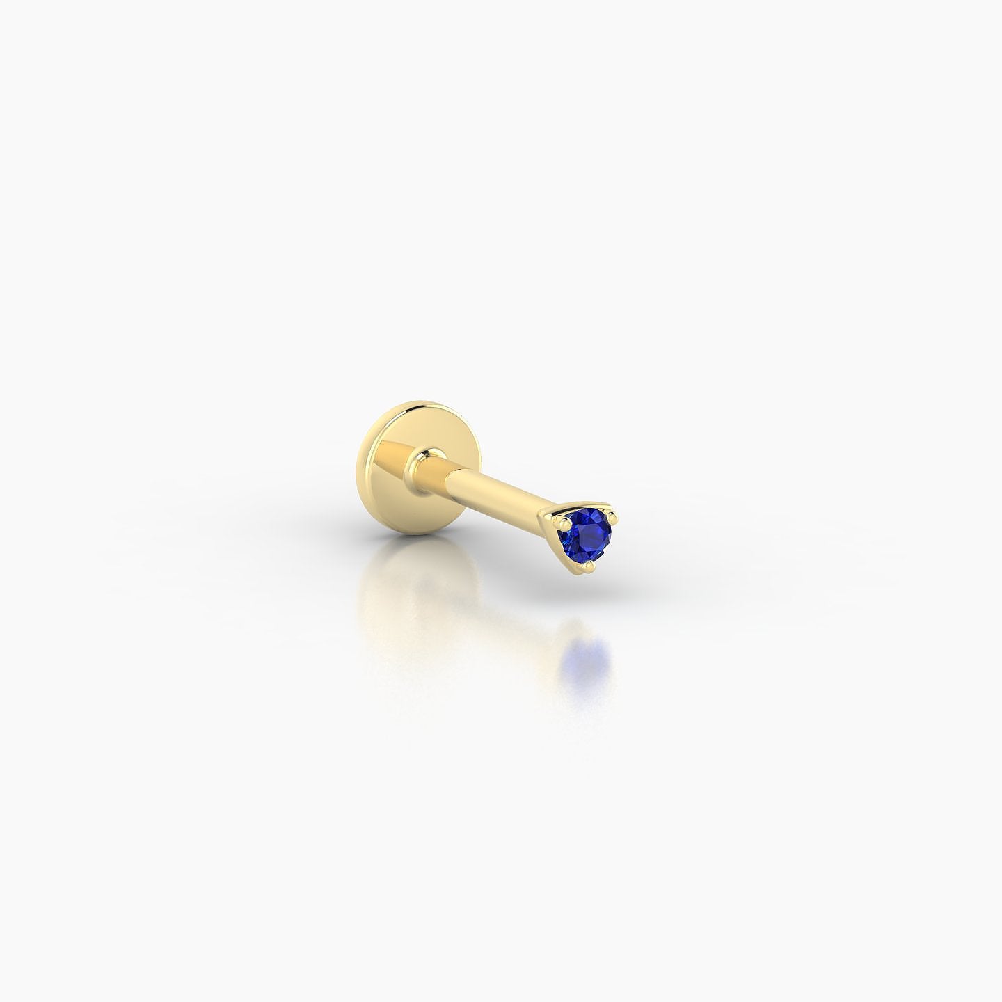 Leda | 18k Yellow Gold 6.5 mm 2 mm Round Sapphire Nostril Piercing