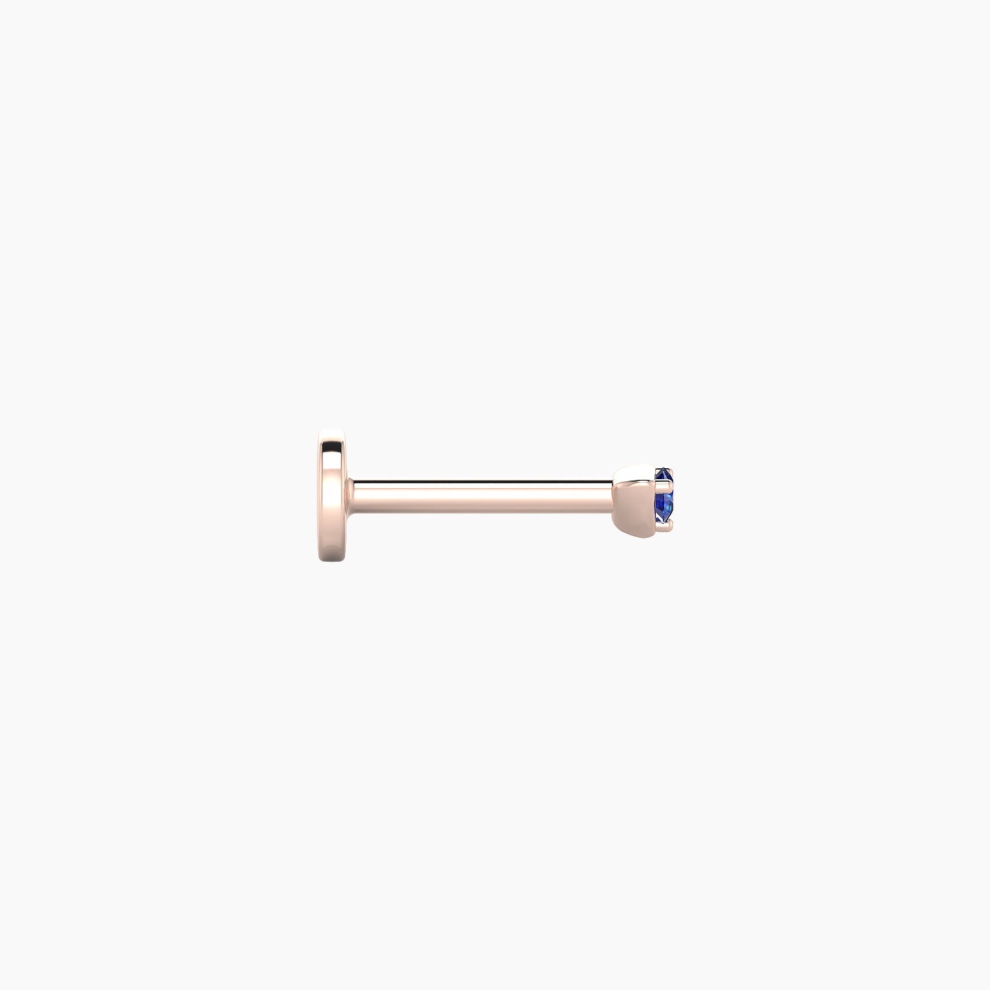 Leda | 18k Rose Gold 6.5 mm 2 mm Round Sapphire Nostril Piercing