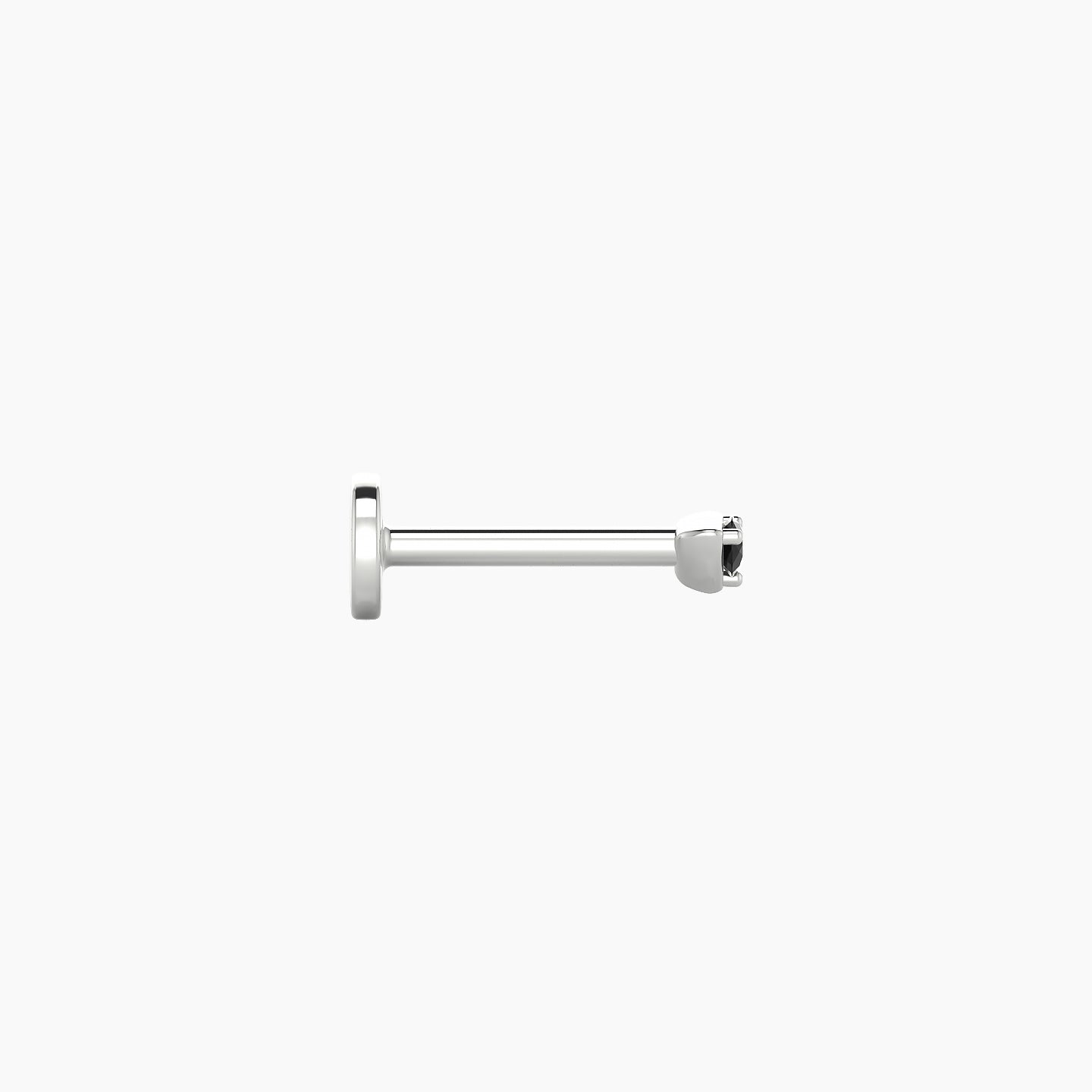 Leda | 18k White Gold 6.5 mm 2 mm Round Black Diamond Nostril Piercing