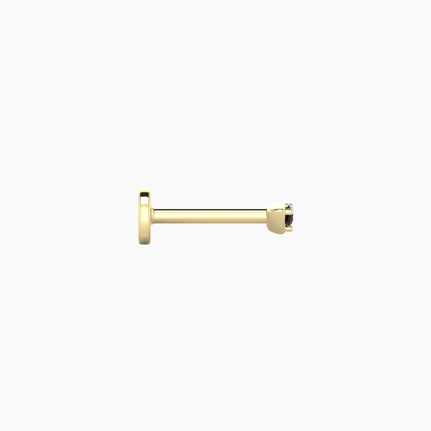 Leda | 18k Yellow Gold 6.5 mm 2 mm Round Black Diamond Nostril Piercing