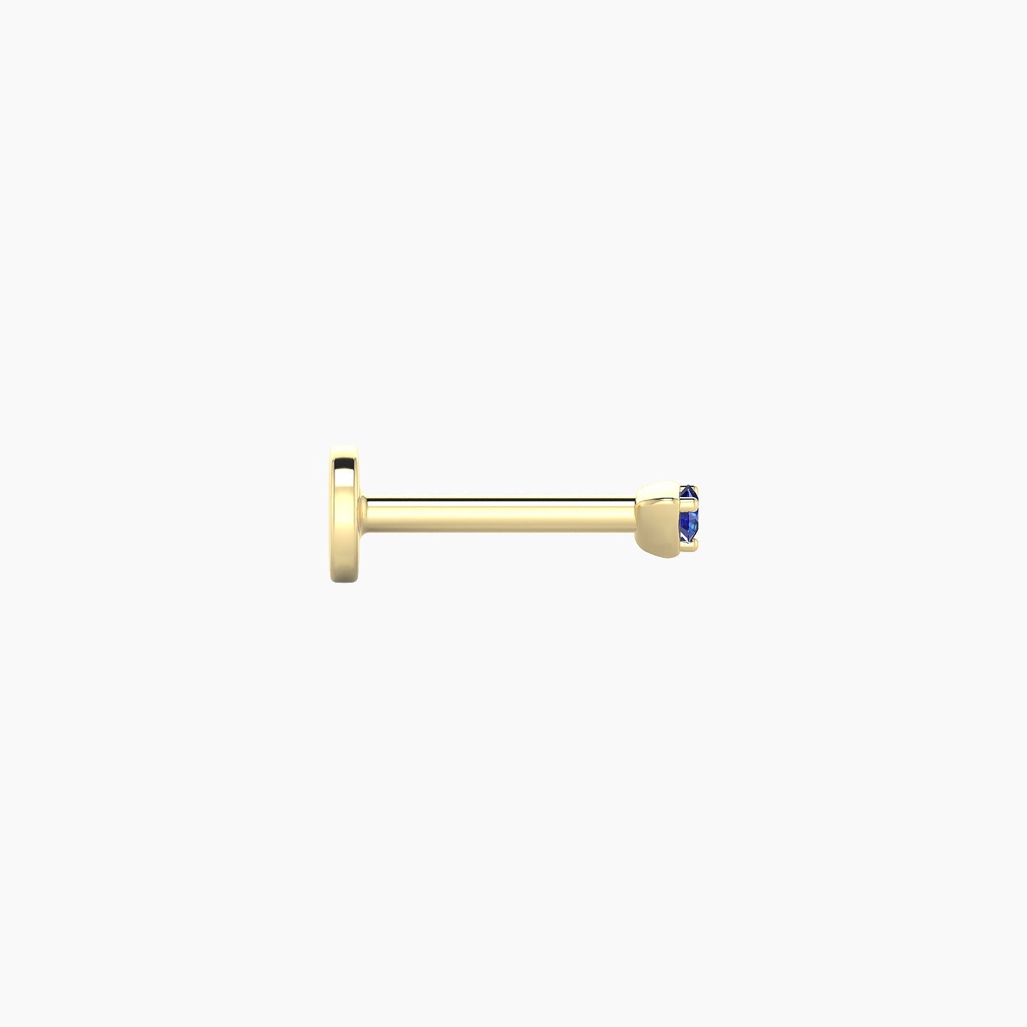 Leda | 18k Yellow Gold 6.5 mm 2 mm Round Sapphire Nostril Piercing