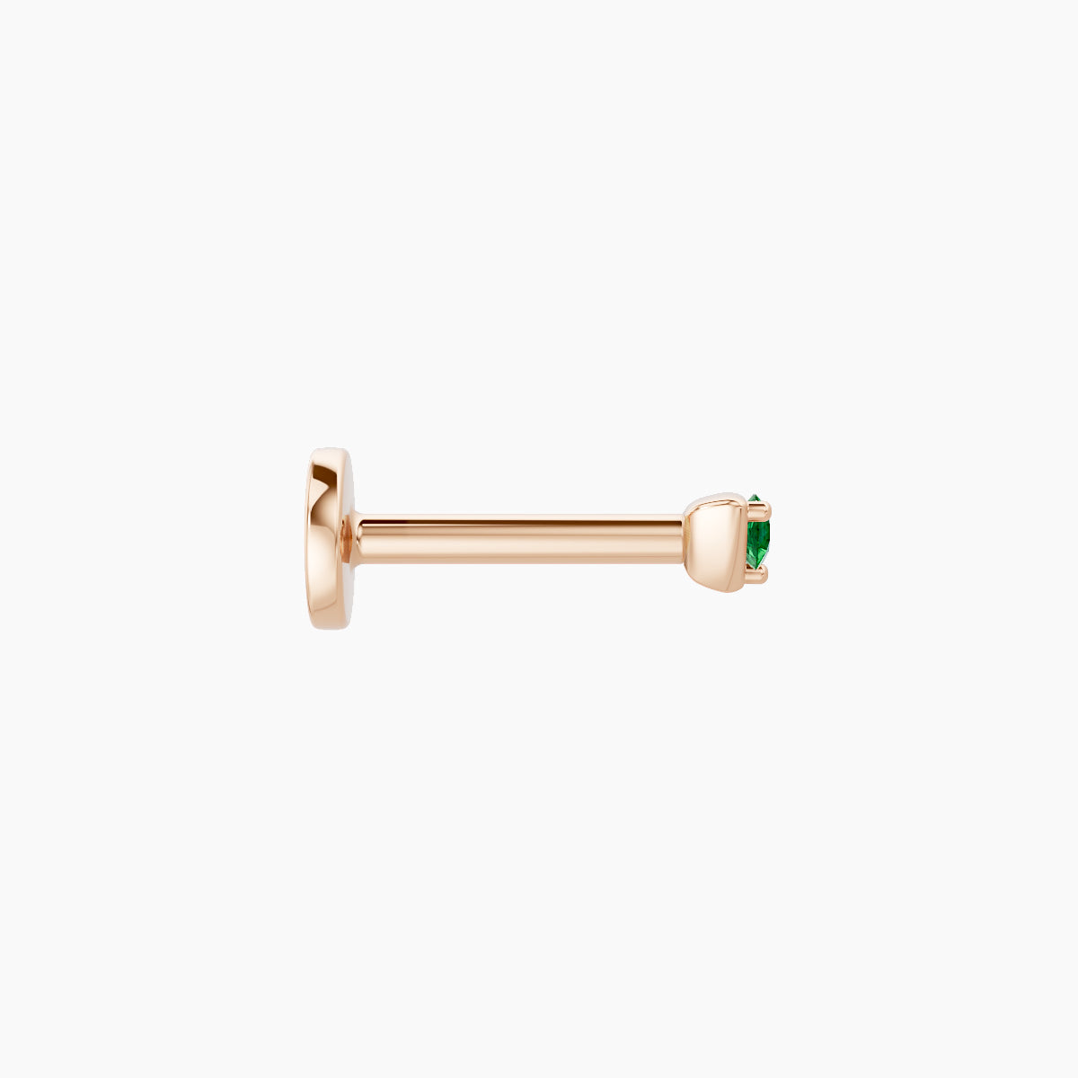 Leda | 18k Rose Gold 6.5 mm 2 mm Round Emerald Piercing