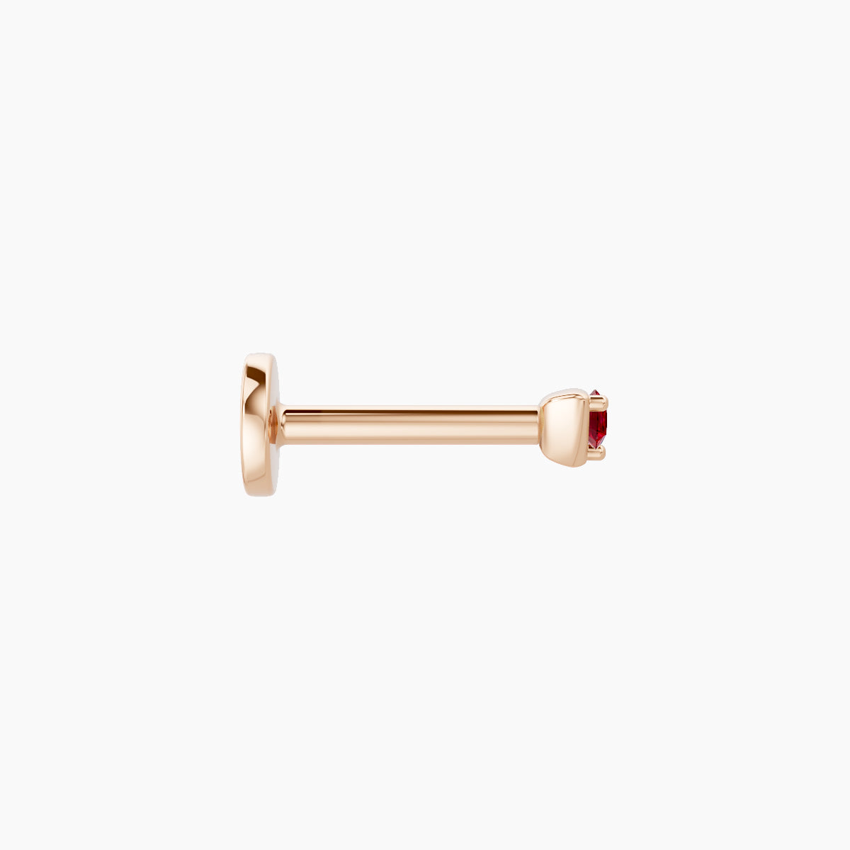 Leda | 18k Rose Gold 6.5 mm 2 mm Round Ruby Piercing