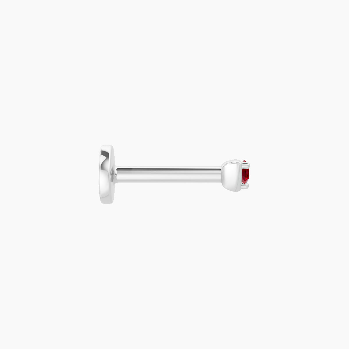 Leda | 18k White Gold 6.5 mm 2 mm Round Ruby Piercing