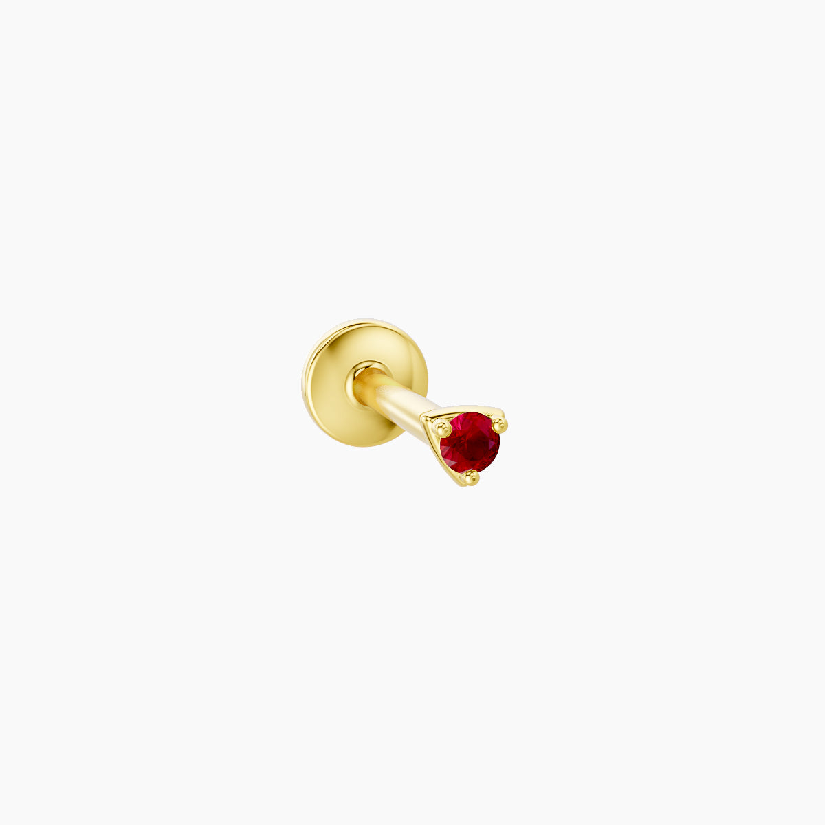 Leda | 18k Yellow Gold 6.5 mm 2 mm Round Ruby Piercing