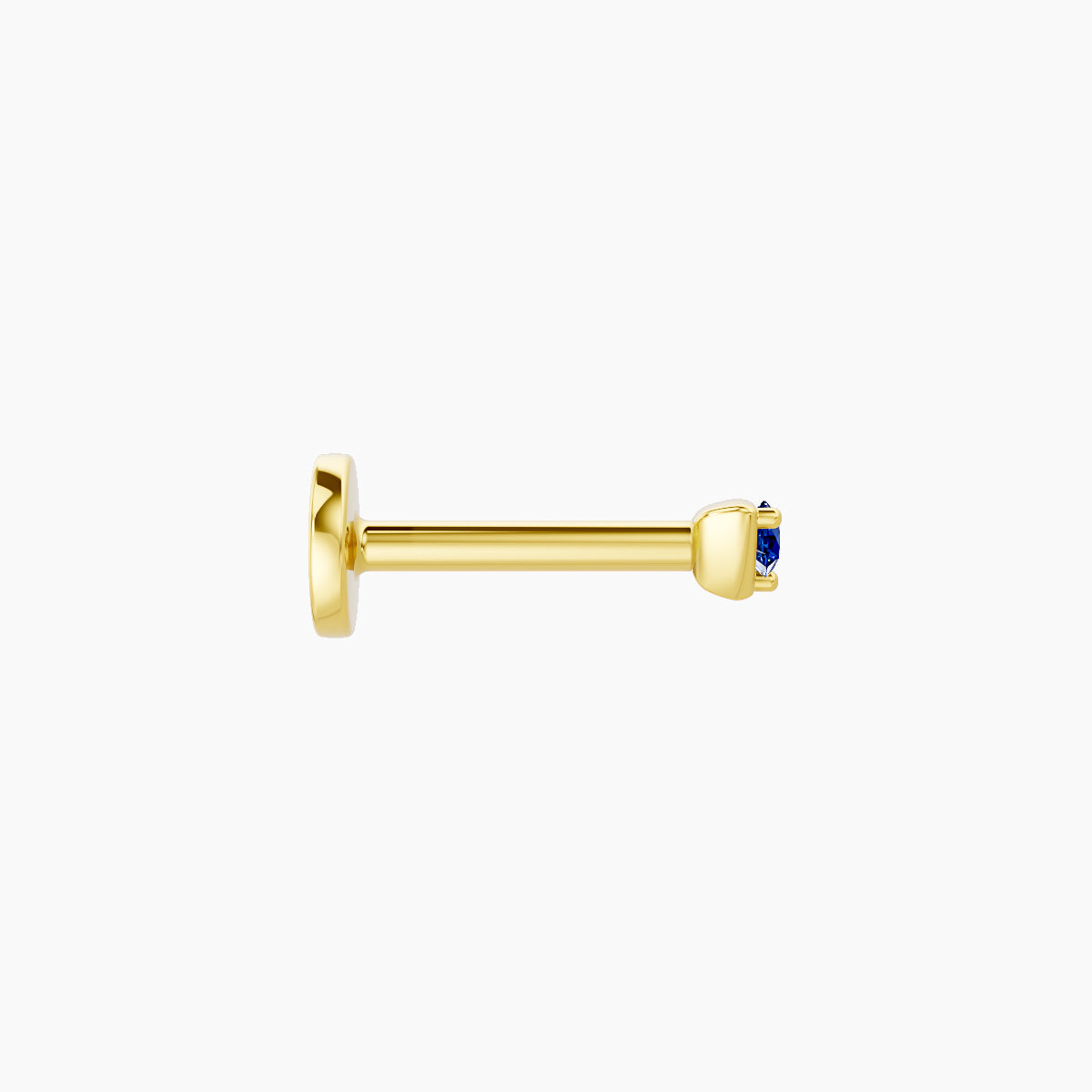 Leda | 18k Yellow Gold 6.5 mm 2 mm Round Sapphire Piercing