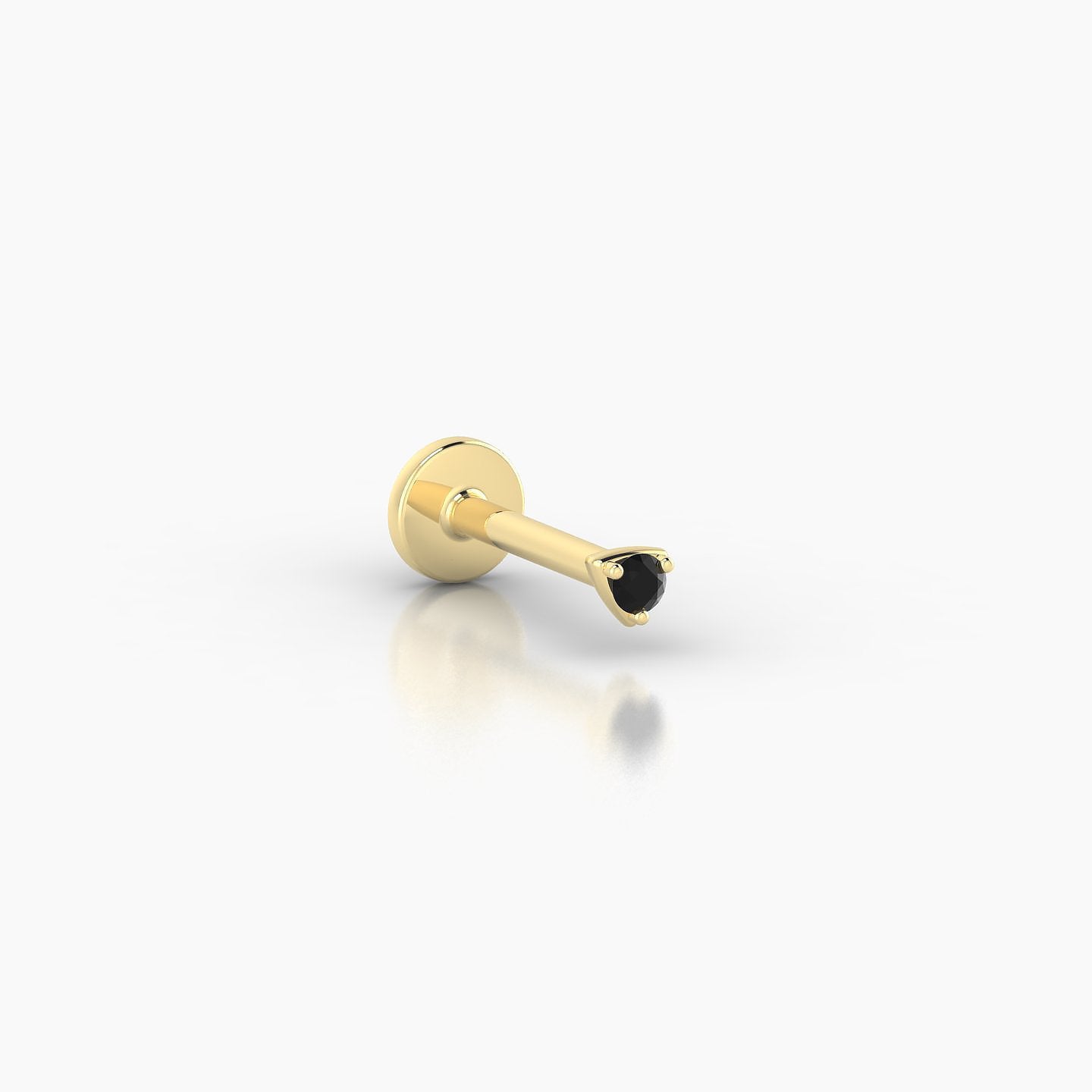 Leda | 18k Yellow Gold 6.5 mm 2 mm Round Black Diamond Piercing