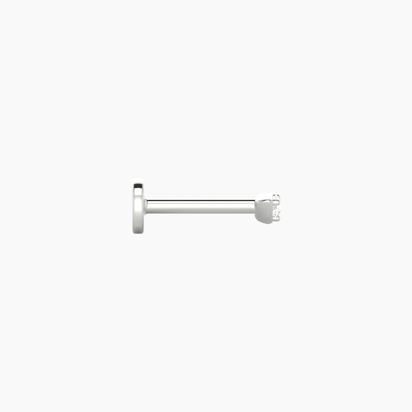 Leda | 18k White Gold 2 mm 6.5 mm Round Diamond Piercing