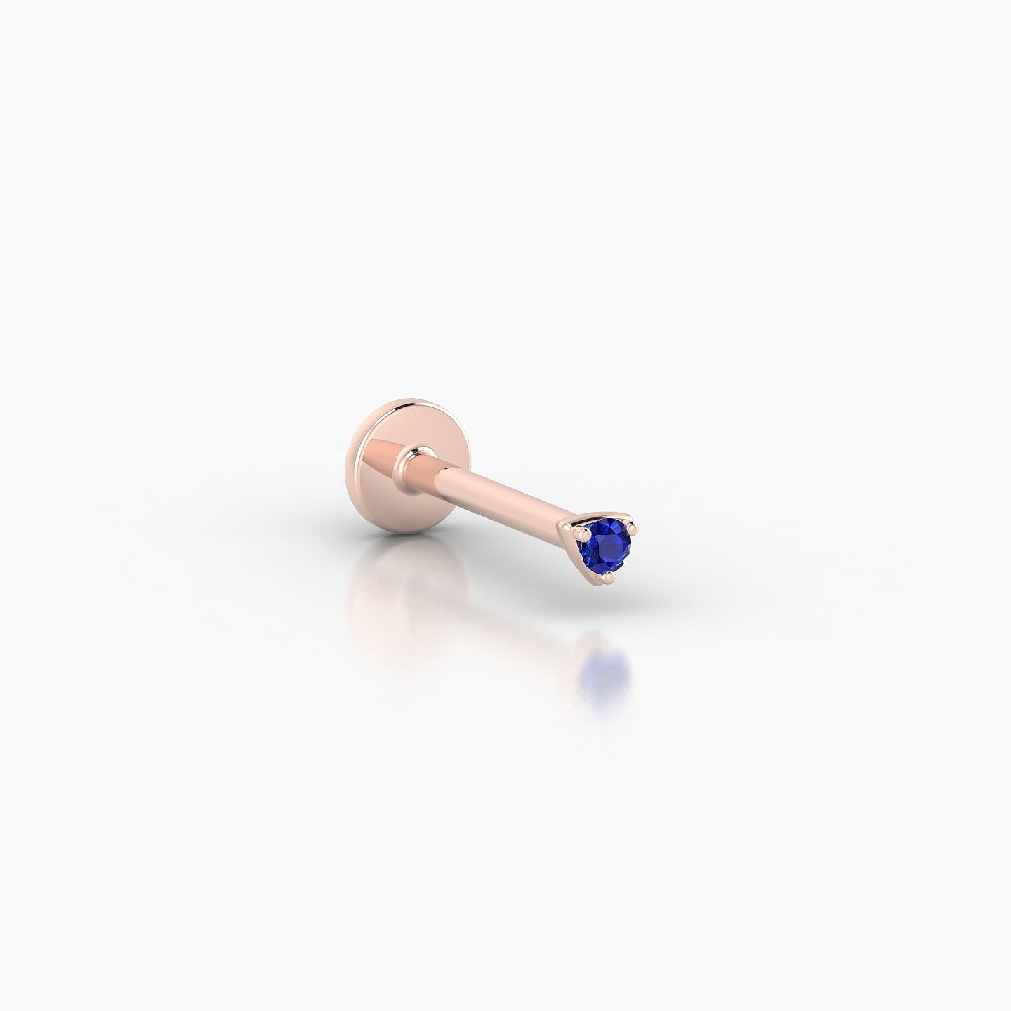 Leda | 18k Rose Gold 8 mm 2 mm Round Sapphire Nostril Piercing