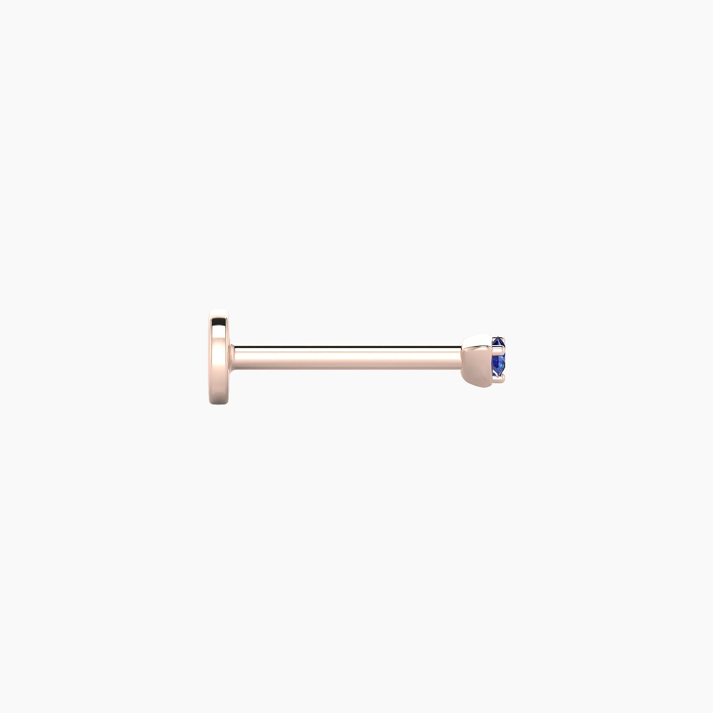 Leda | 18k Rose Gold 8 mm 2 mm Round Sapphire Nostril Piercing