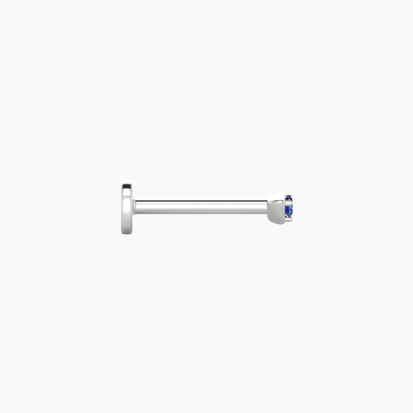 Leda | 18k White Gold 8 mm 2 mm Round Sapphire Nostril Piercing