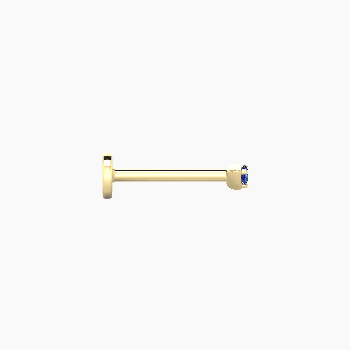 Leda | 18k Yellow Gold 8 mm 2 mm Round Sapphire Nostril Piercing