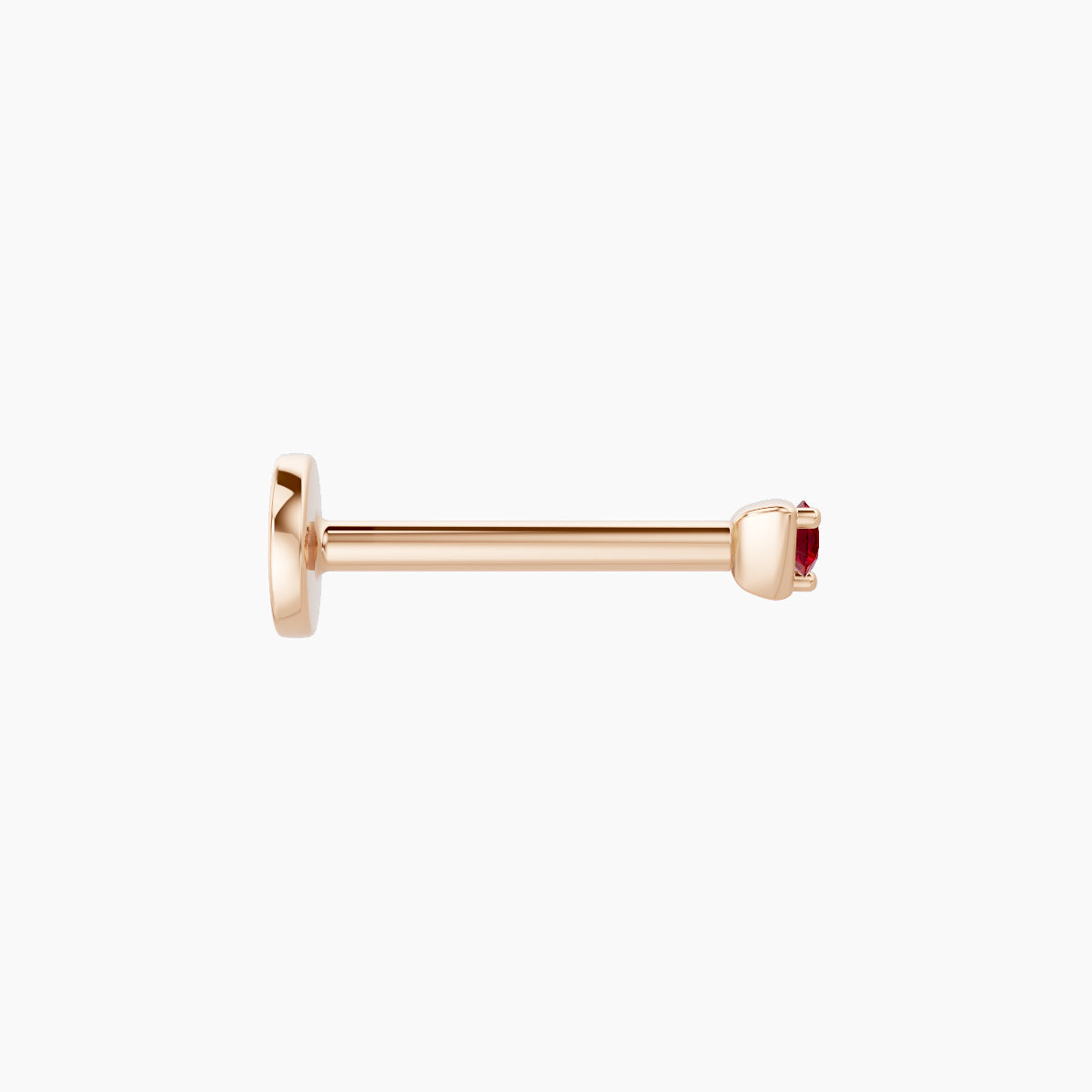 Leda | 18k Rose Gold 8 mm 2 mm Round Ruby Piercing