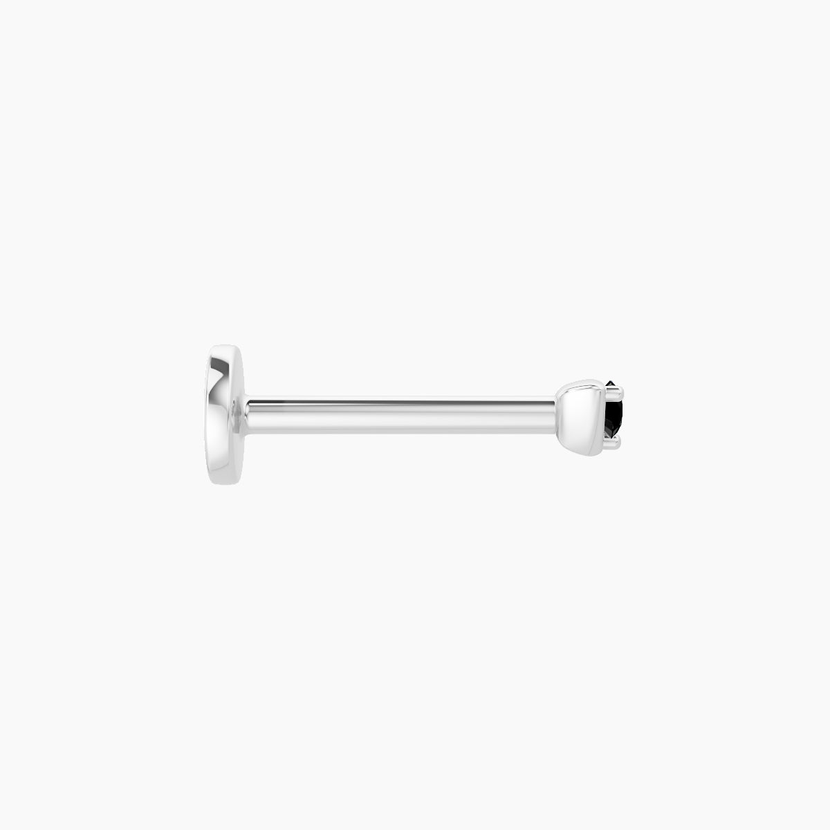 Leda | 18k White Gold 8 mm 2 mm Round Black Diamond Piercing