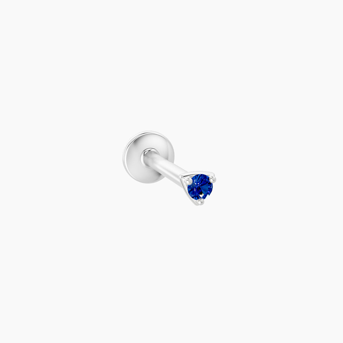 Leda | 18k White Gold 8 mm 2 mm Round Sapphire Piercing