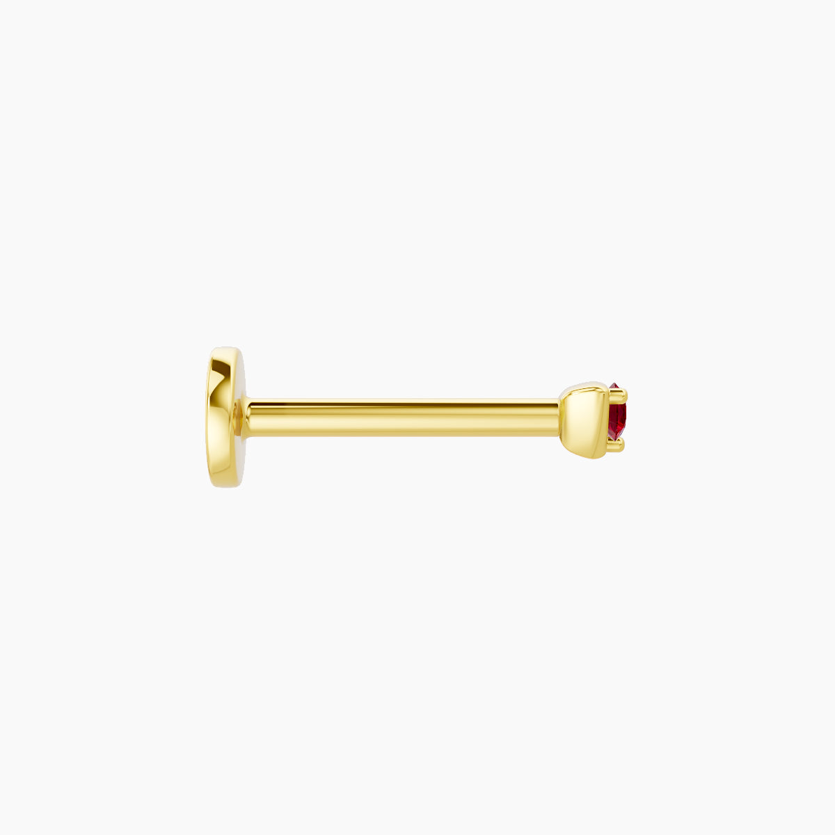 Leda | 18k Yellow Gold 8 mm 2 mm Round Ruby Piercing