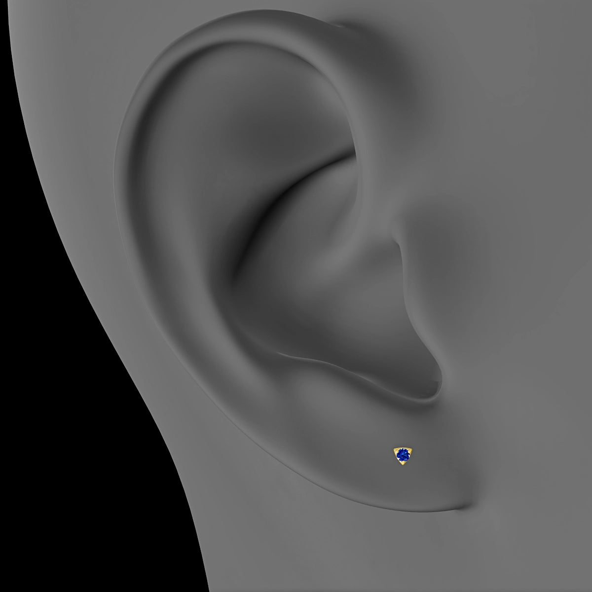 Leda | 18k Yellow Gold 8 mm 2 mm Round Sapphire Piercing
