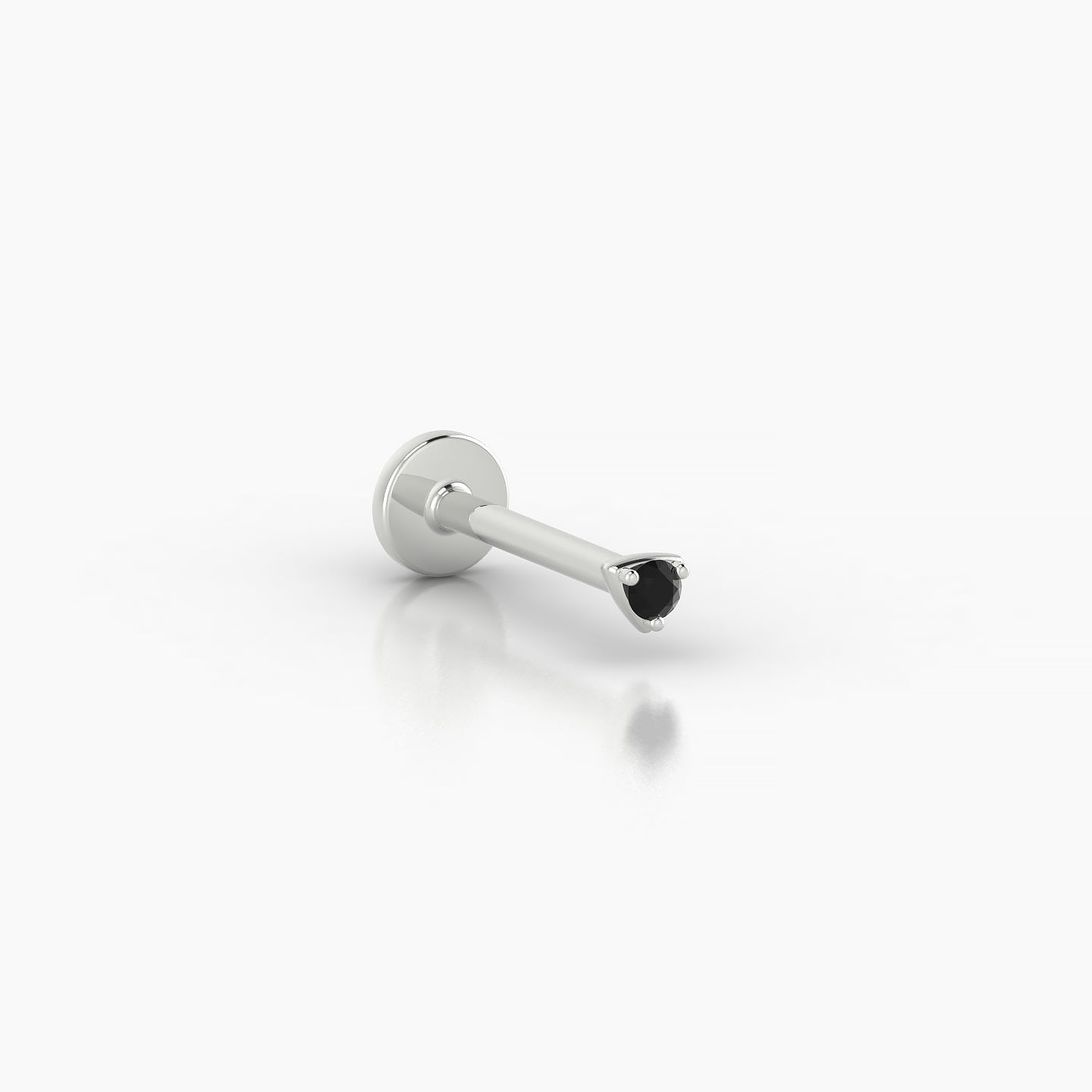 Leda | 18k White Gold 8 mm 2 mm Round Black Diamond Piercing