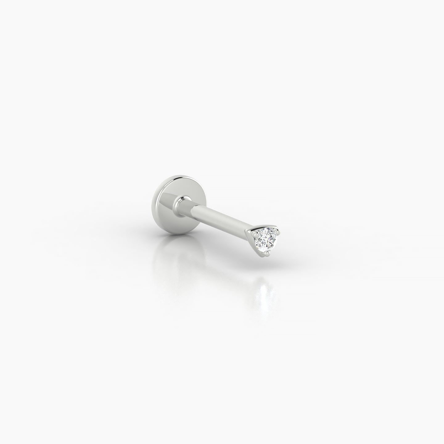 Leda | 18k White Gold 2 mm 8 mm Round Diamond Piercing