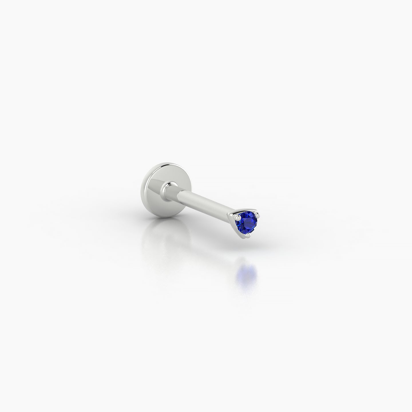 Leda | 18k White Gold 8 mm 2 mm Round Sapphire Piercing