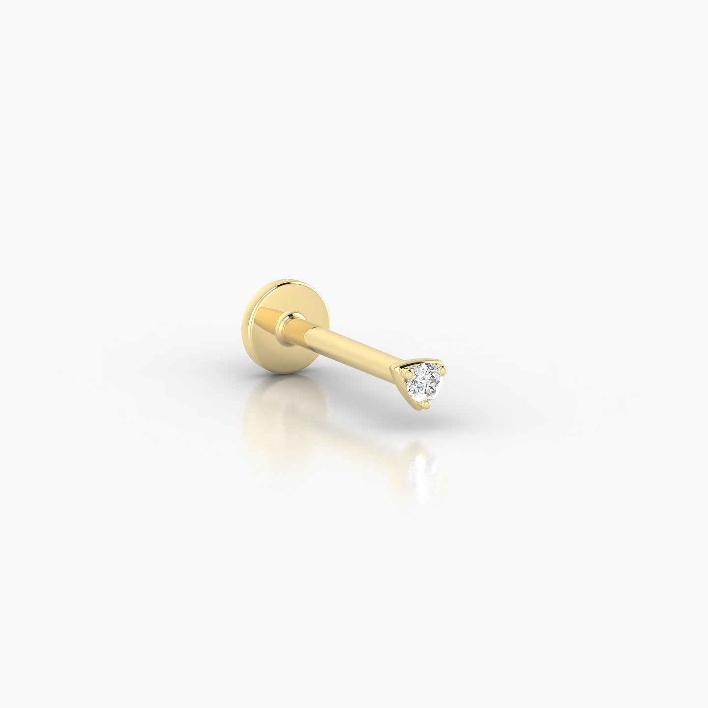 Leda | 18k Yellow Gold 2 mm 8 mm Round Diamond Piercing