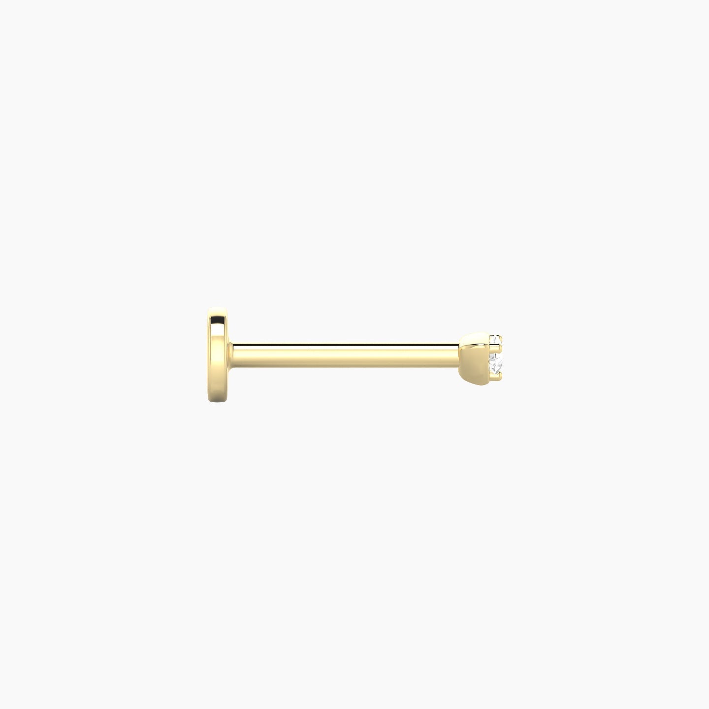 Leda | 18k Yellow Gold 2 mm 8 mm Round Diamond Piercing