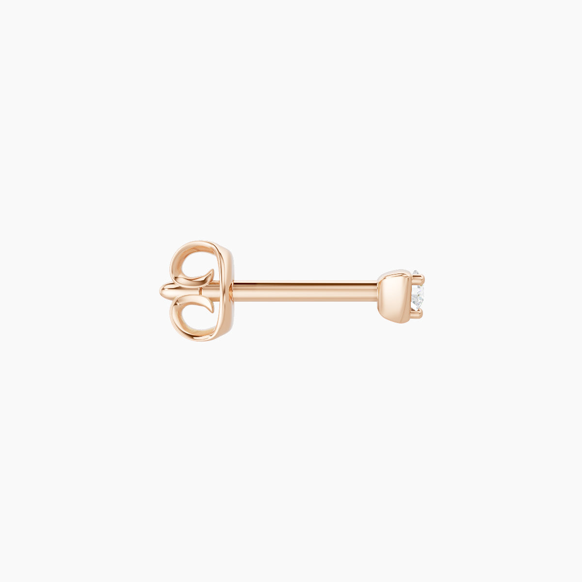 Leda | 18k Rose Gold 2 mm Round Diamond Earring