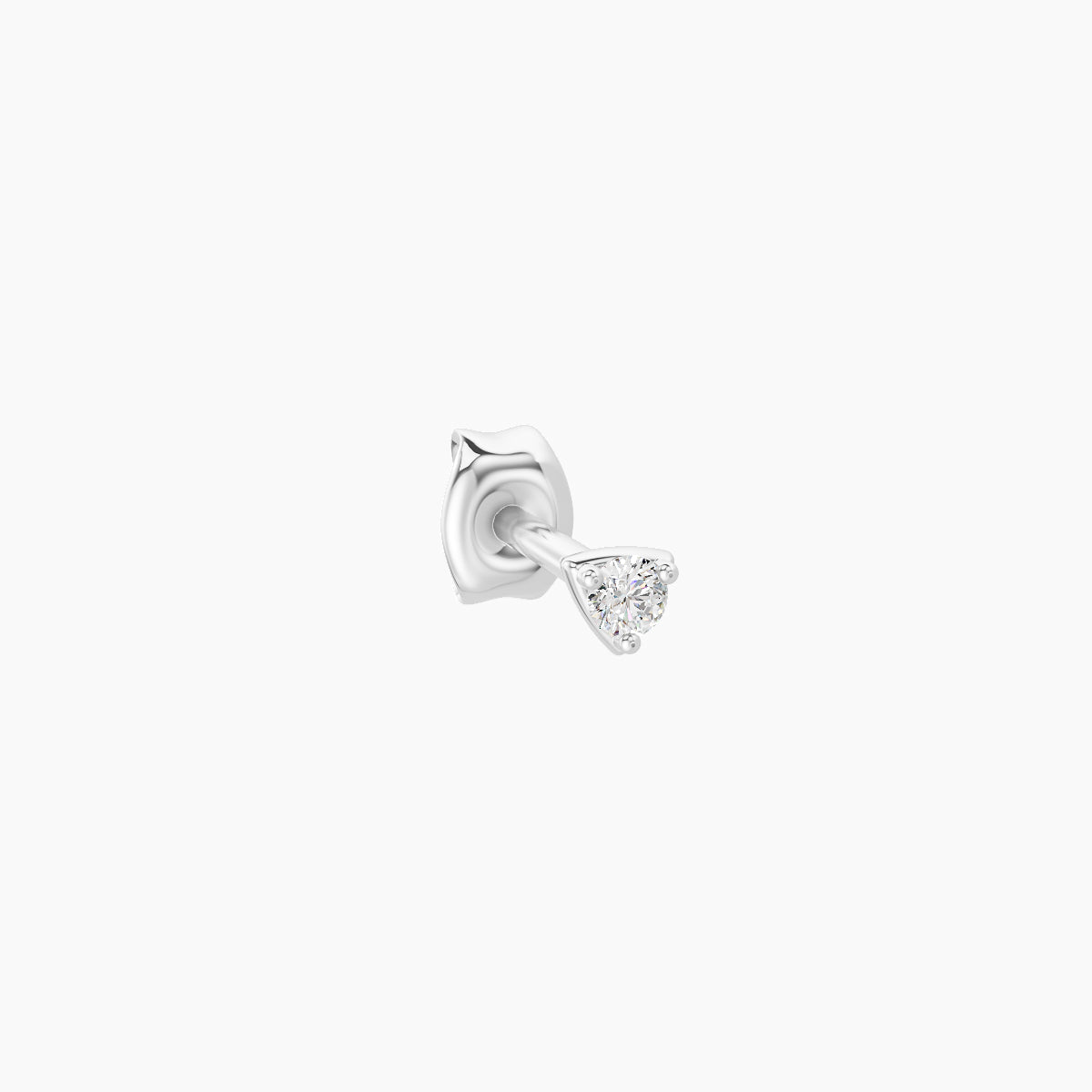 Leda | 18k White Gold 2 mm Round Diamond Earring